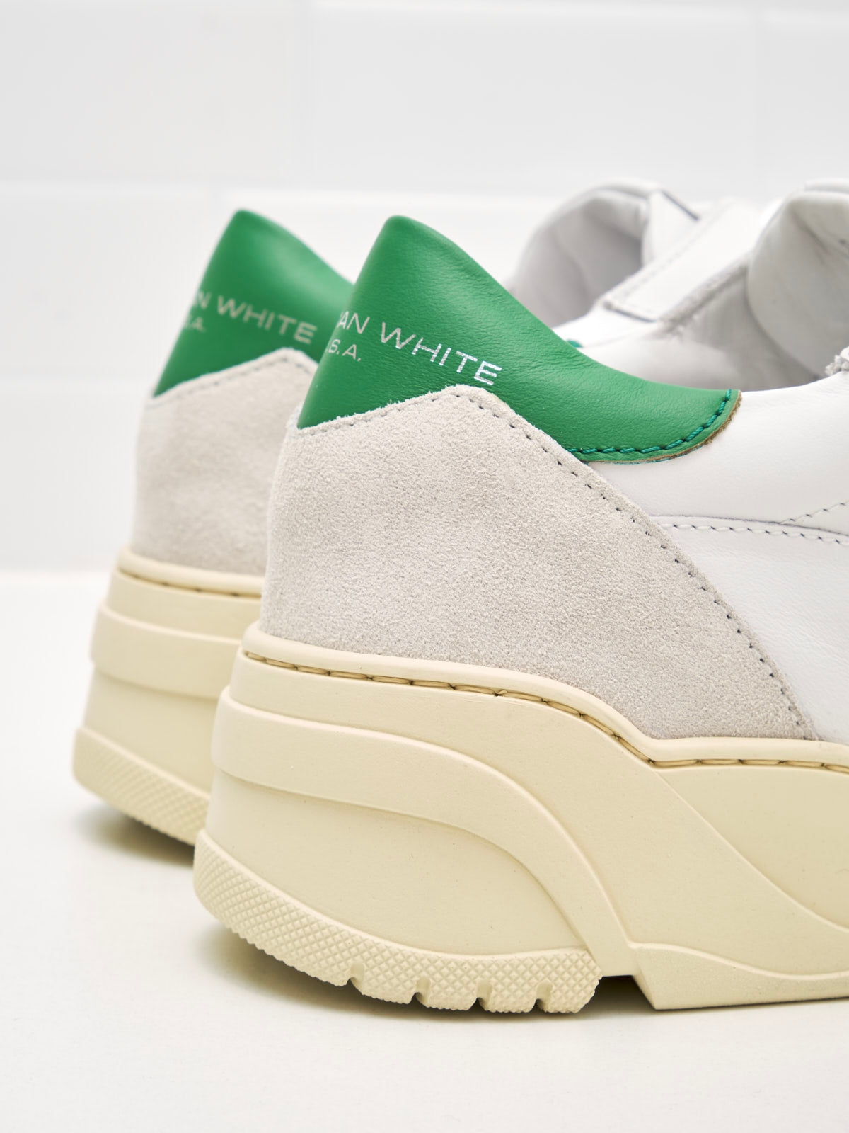 American White - Sneakers Woman Emmeuno Logo Explorer white green 