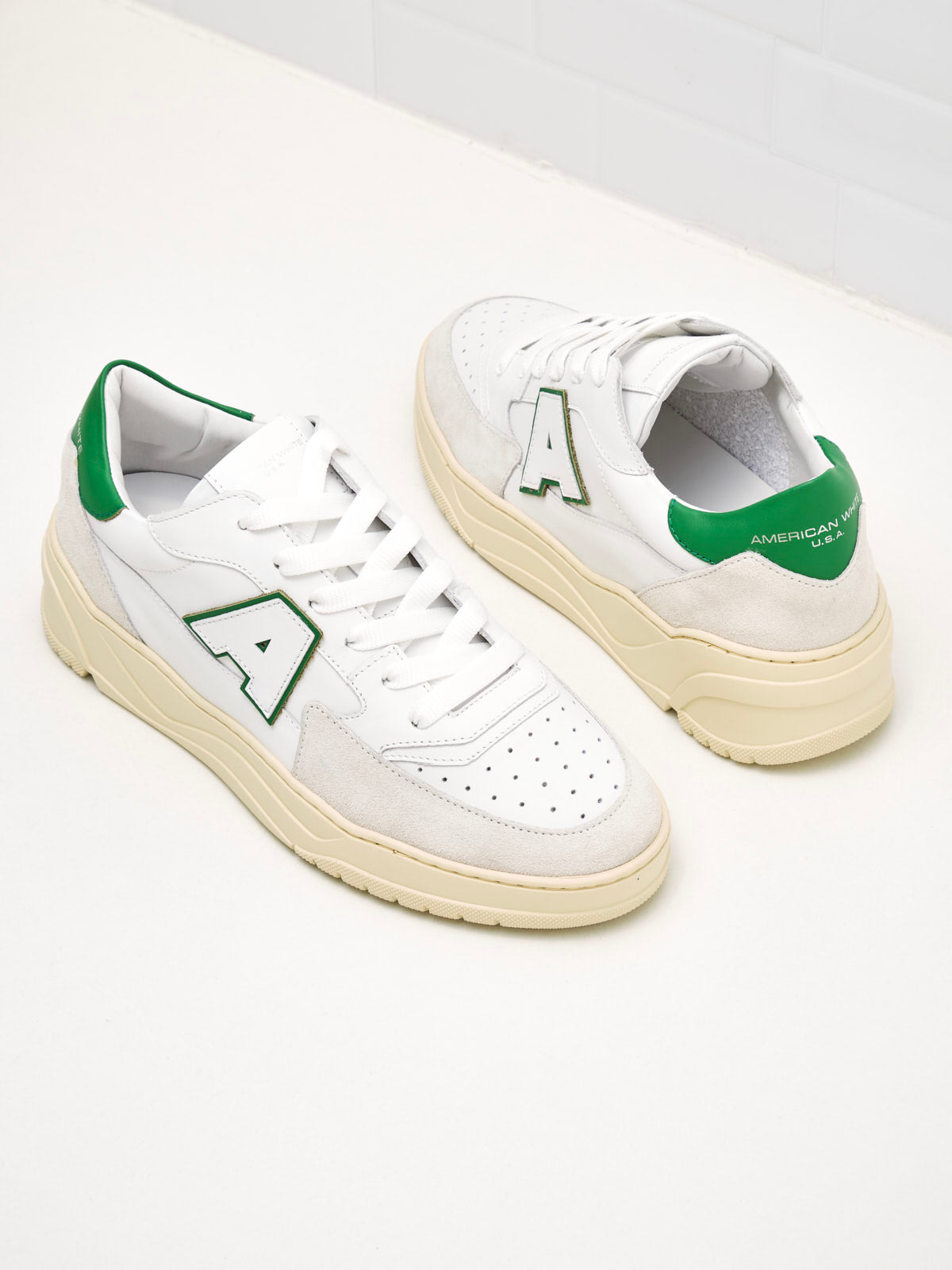American White - Sneakers Woman Emmeuno Logo Explorer white green 