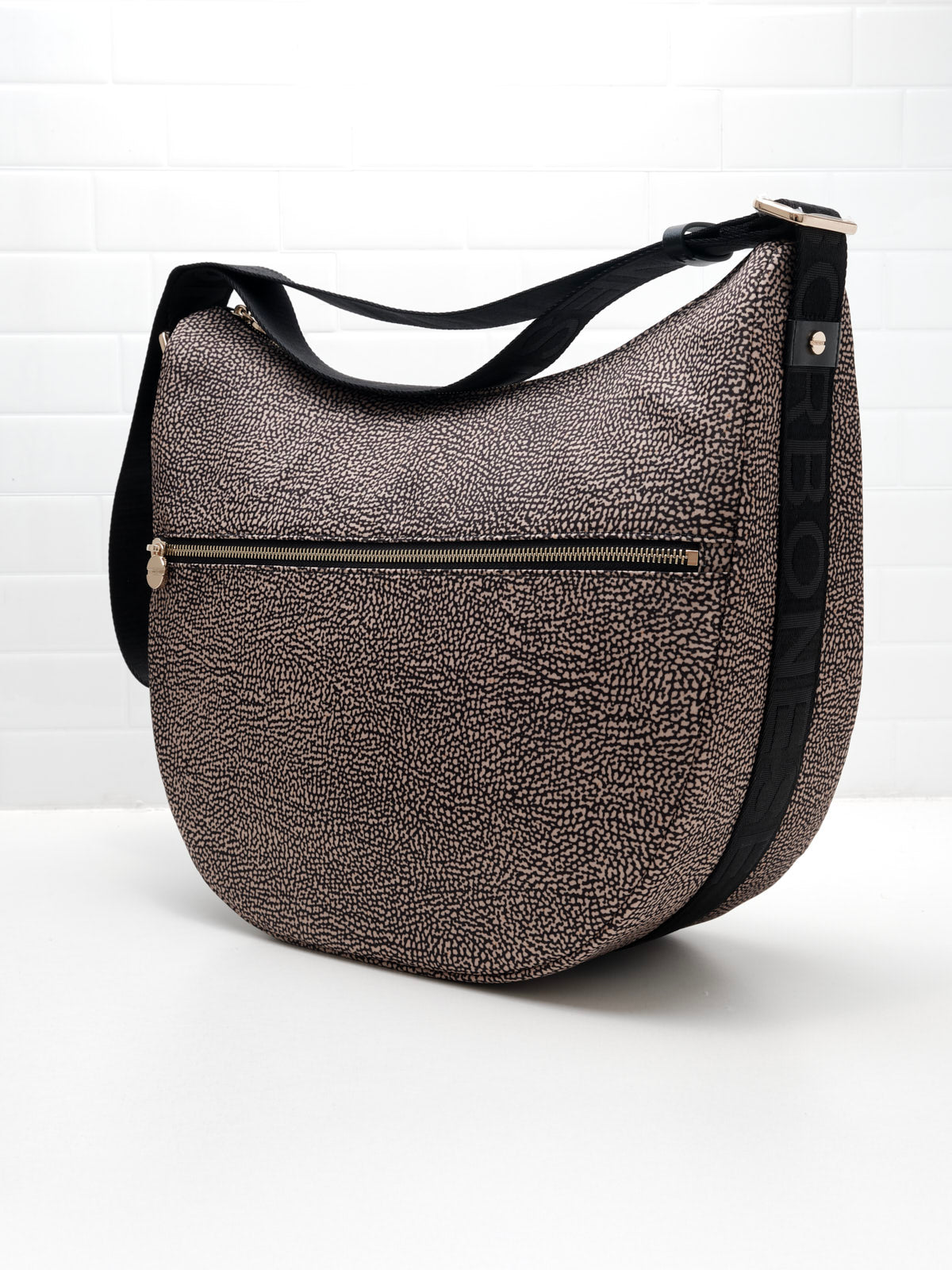 Borbonese - Borsa Luna Bag Medium OP Natural Black 