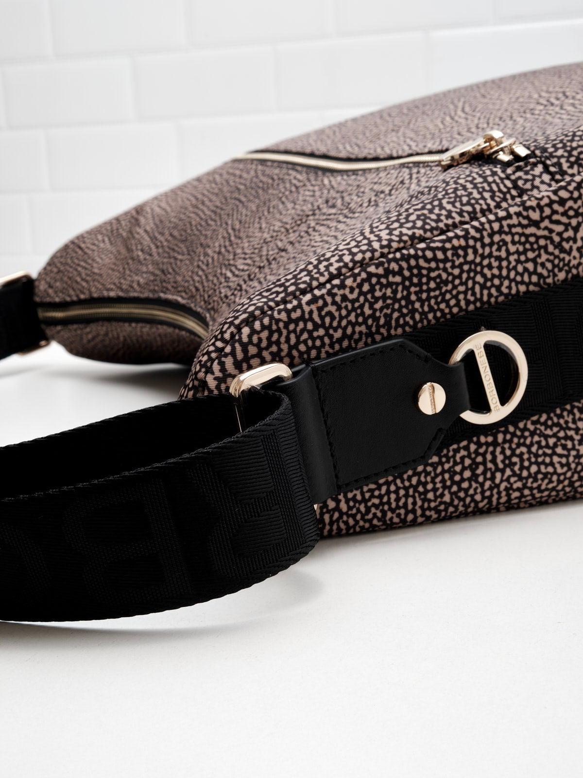 Borbonese - Borsa Luna Bag Medium OP Natural Black 