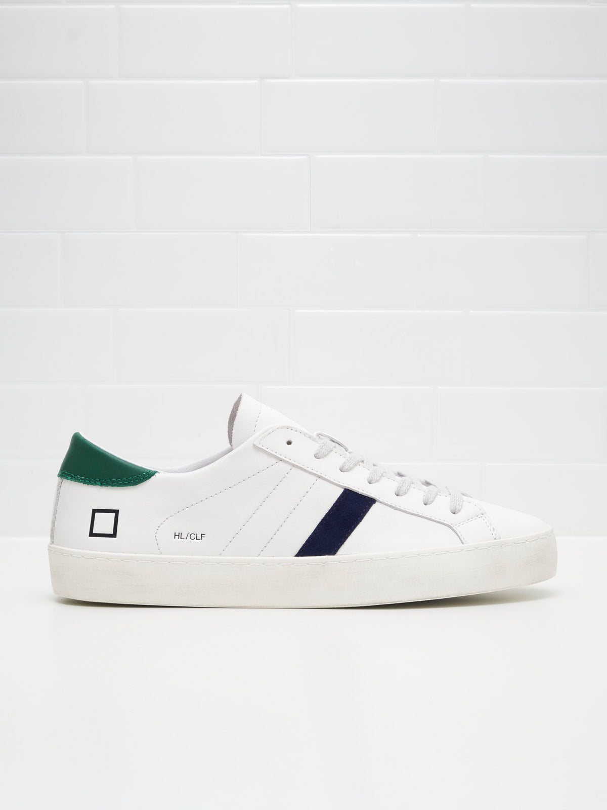 Date - Sneakers Hill Low Calf Man white blue green 
