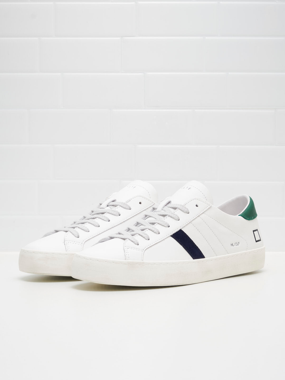 Date - Sneakers Hill Low Calf Man white blue green 