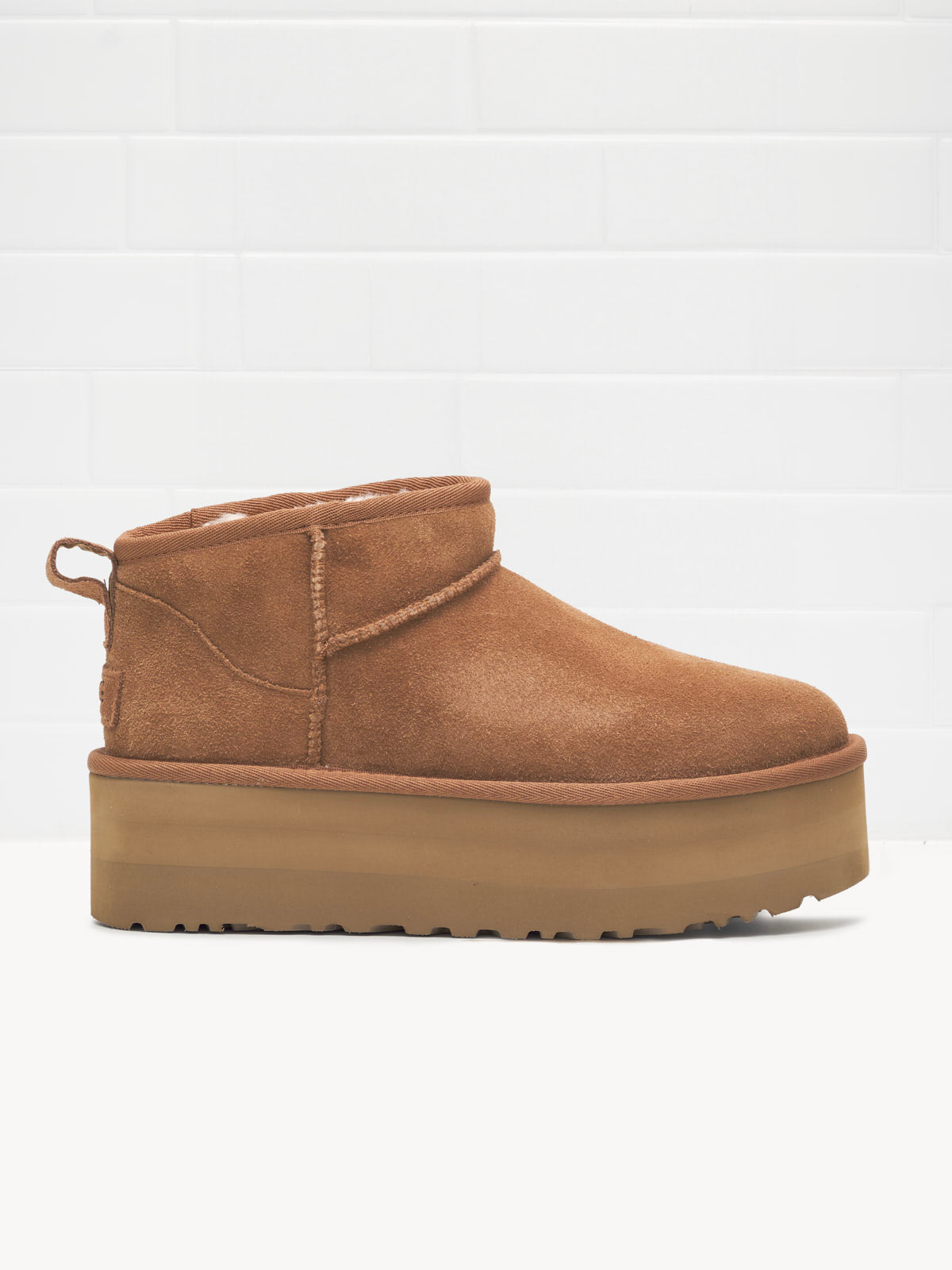 Tronchetto Classic Ultra Mini Platform Woman Suede Chestnut