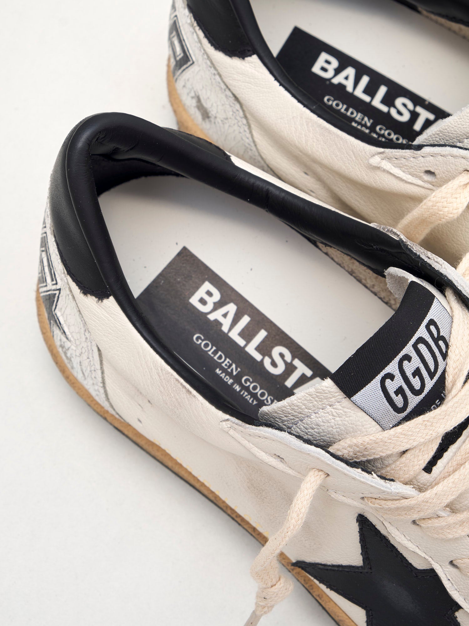 Golden Goose Ball Star Man white black