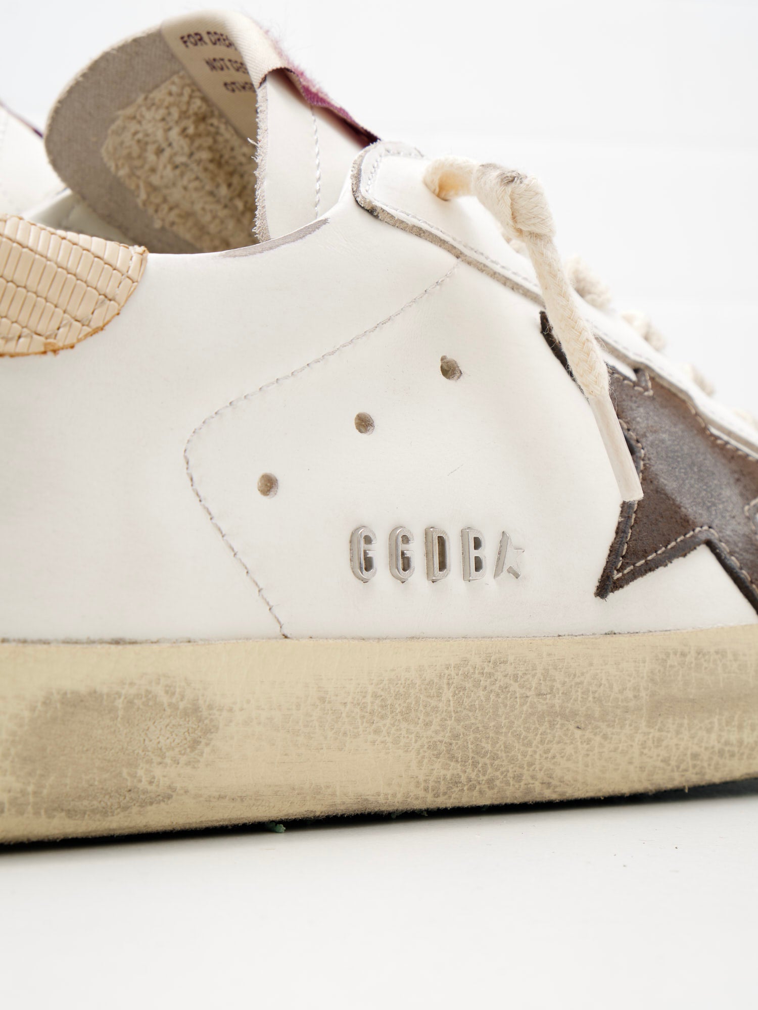 golden goose - Sneakers Super Star With List Man white brown beige 