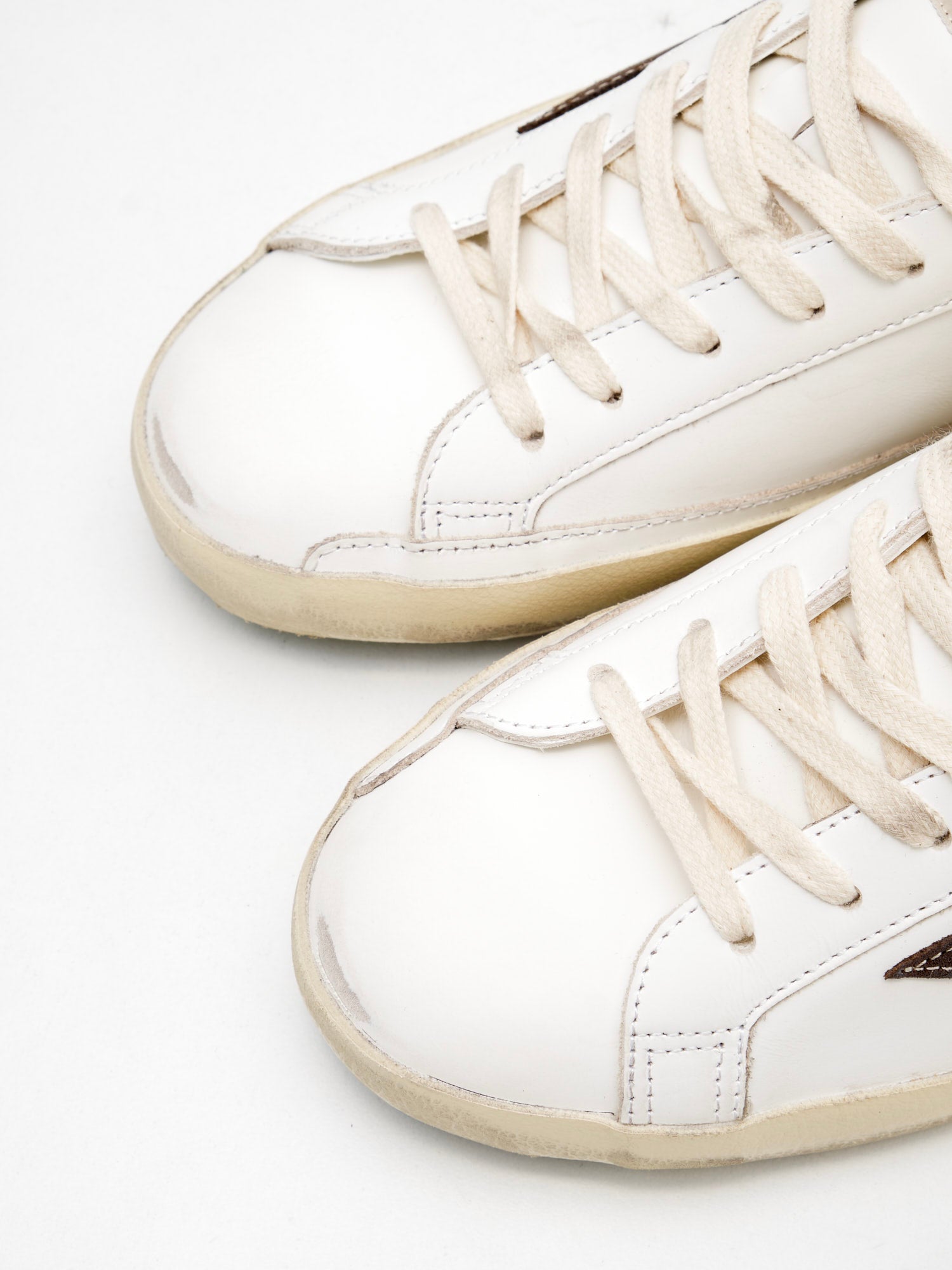golden goose - Sneakers Super Star With List Man white brown beige 