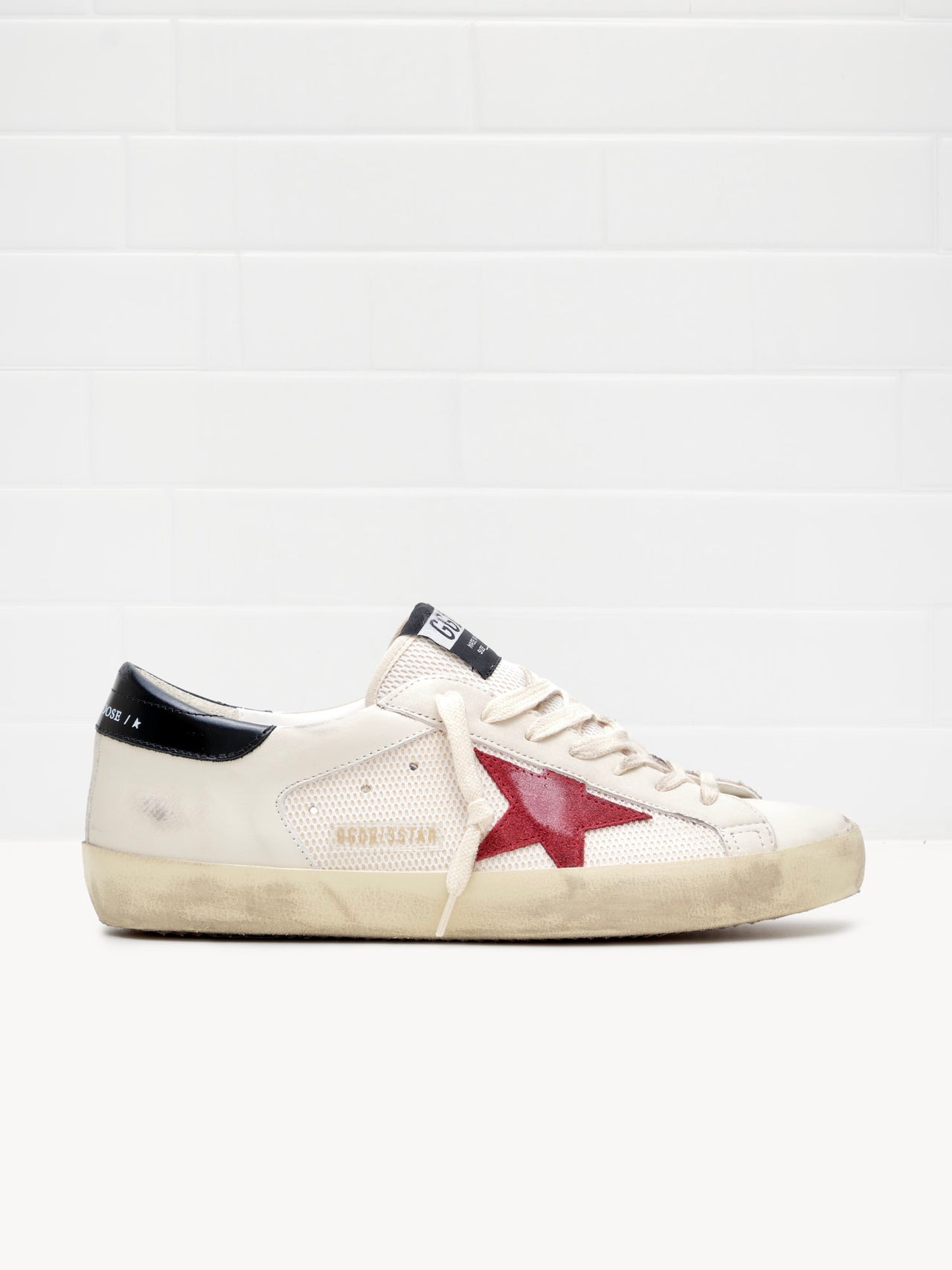 golden goose - Sneakers Super Star Double Quarter With List Man white red black 
