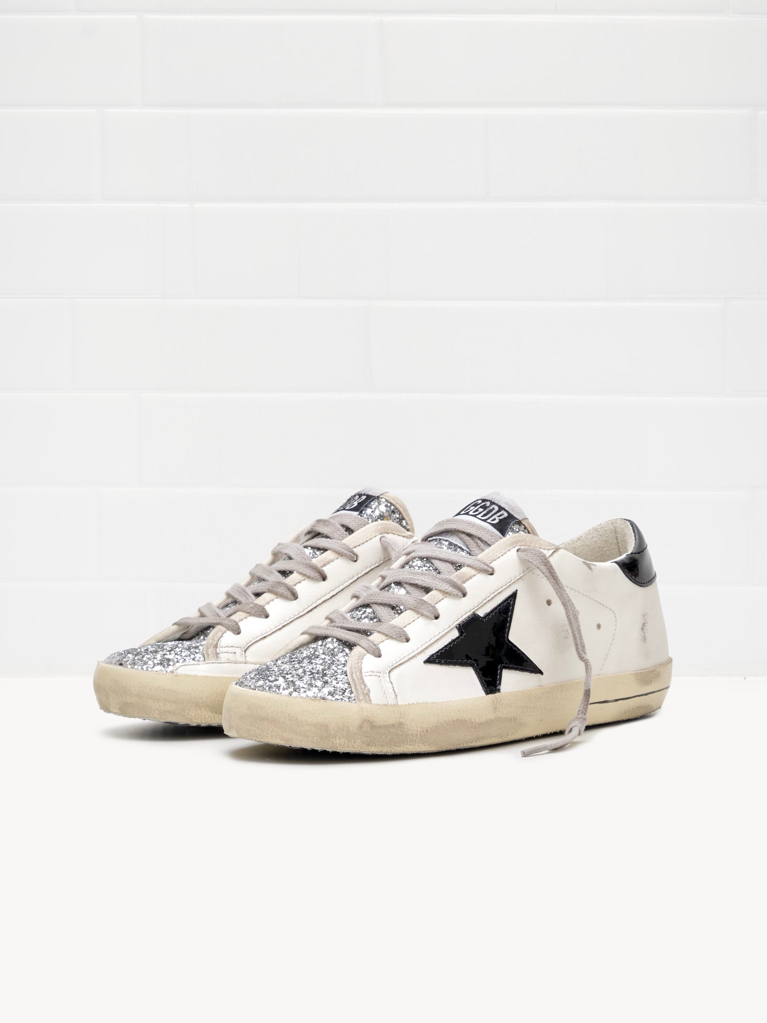 golden goose - Sneakers Super Star Woman white silver black 
