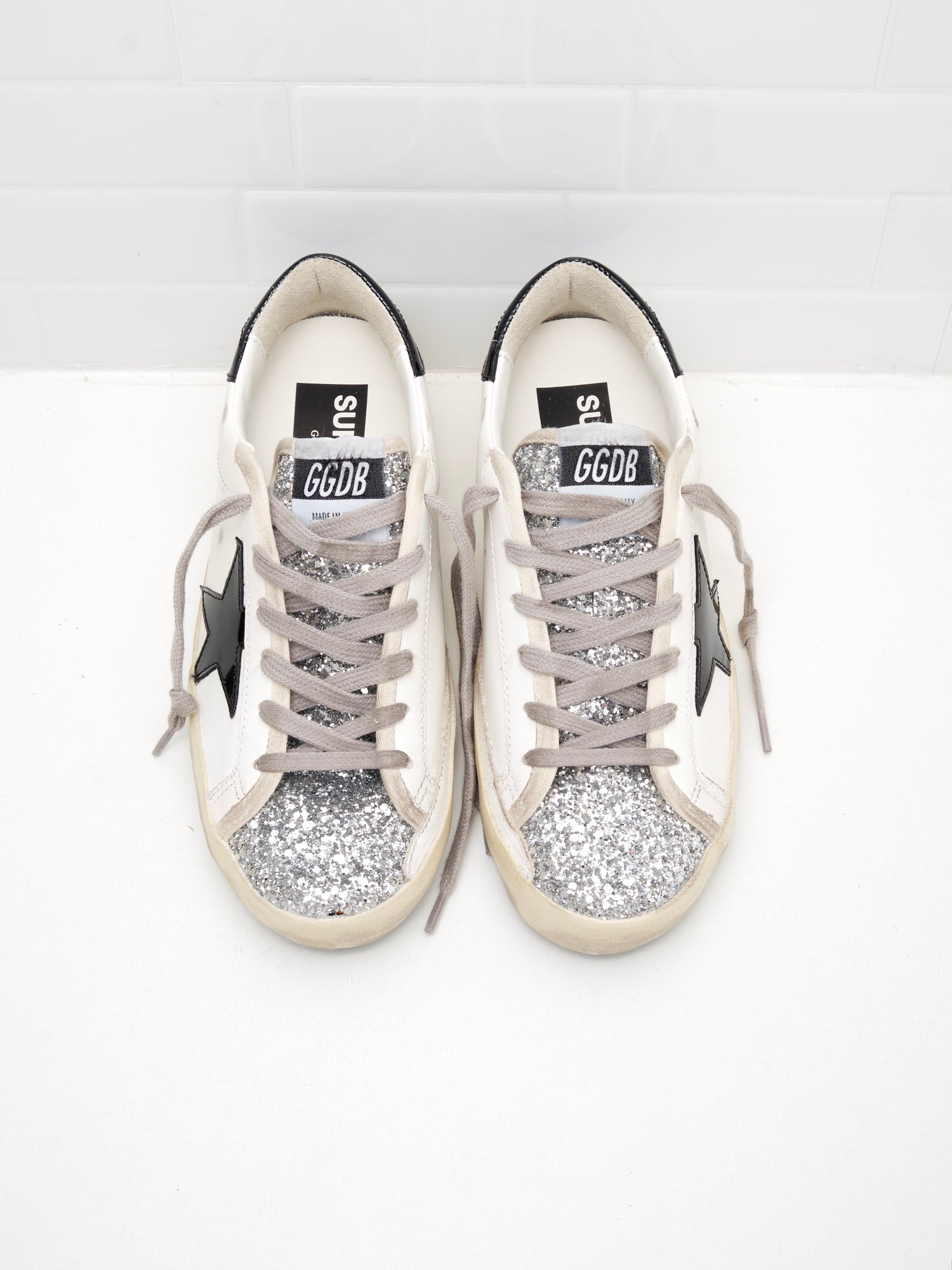 golden goose - Sneakers Super Star Woman white silver black 