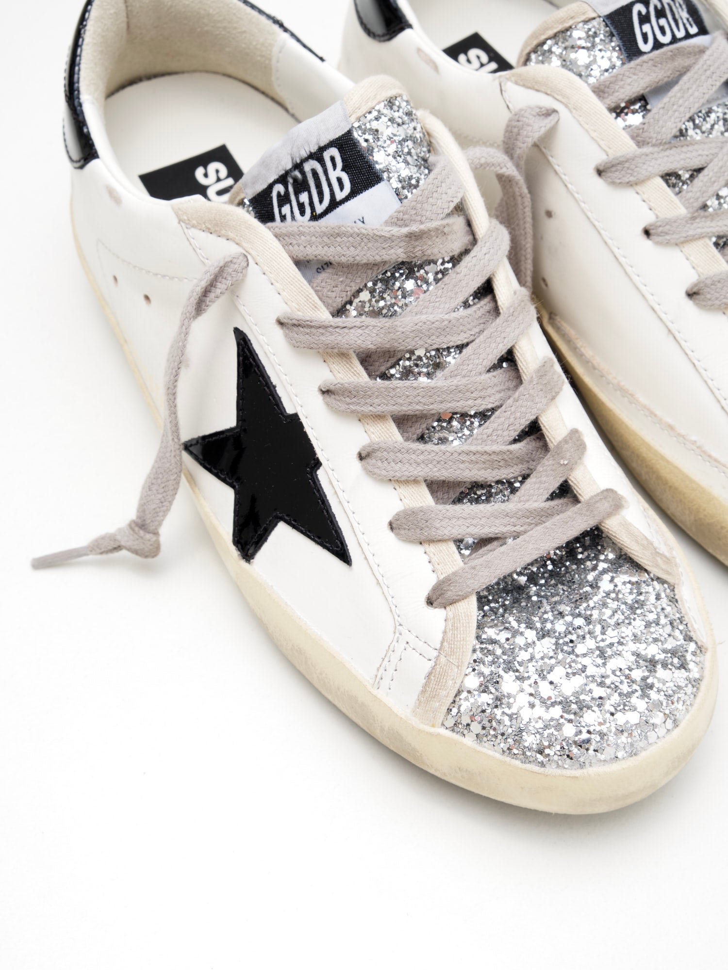 golden goose - Sneakers Super Star Woman white silver black 