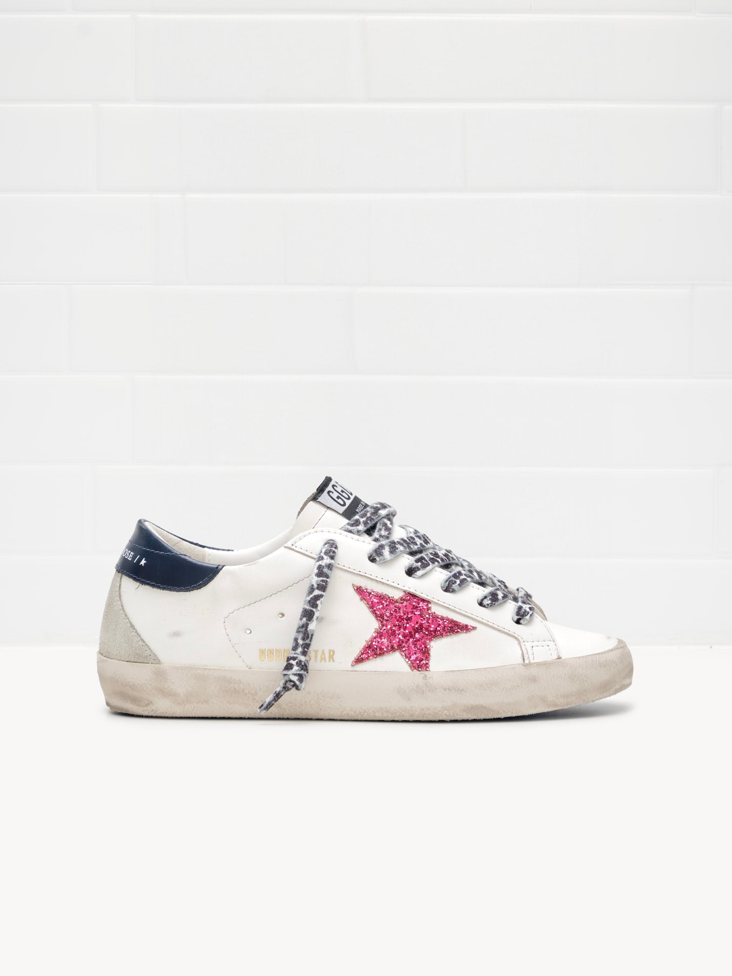 Golden Goose Super Star Woman white glitter fucsia blue ice