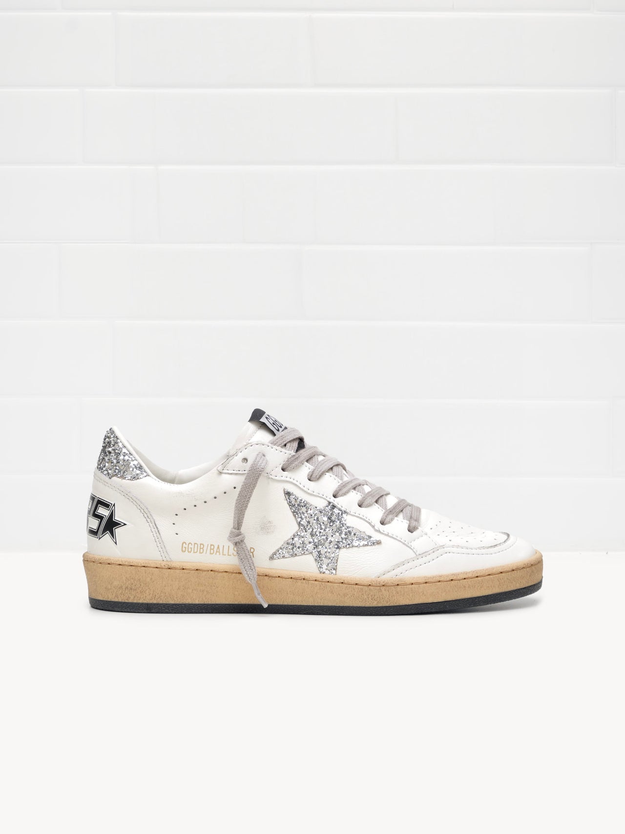 Golden Goose Ball Star Woman white glitter silver