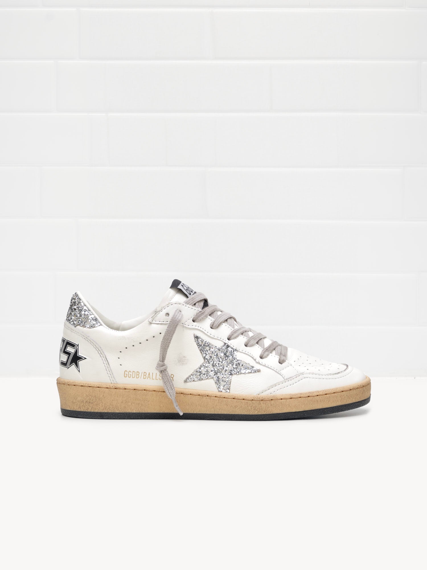 Golden Goose Ball Star Woman white glitter silver