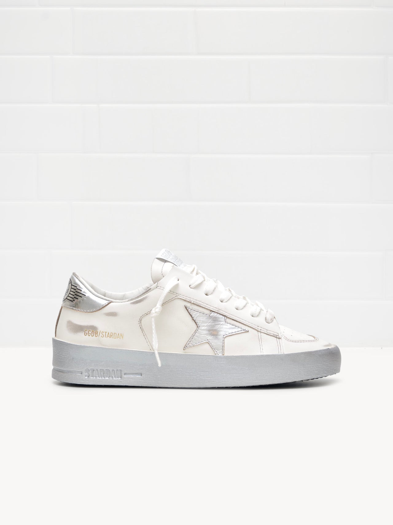 golden goose - Sneakers Stardan Woman Leather Laminated white/silver 