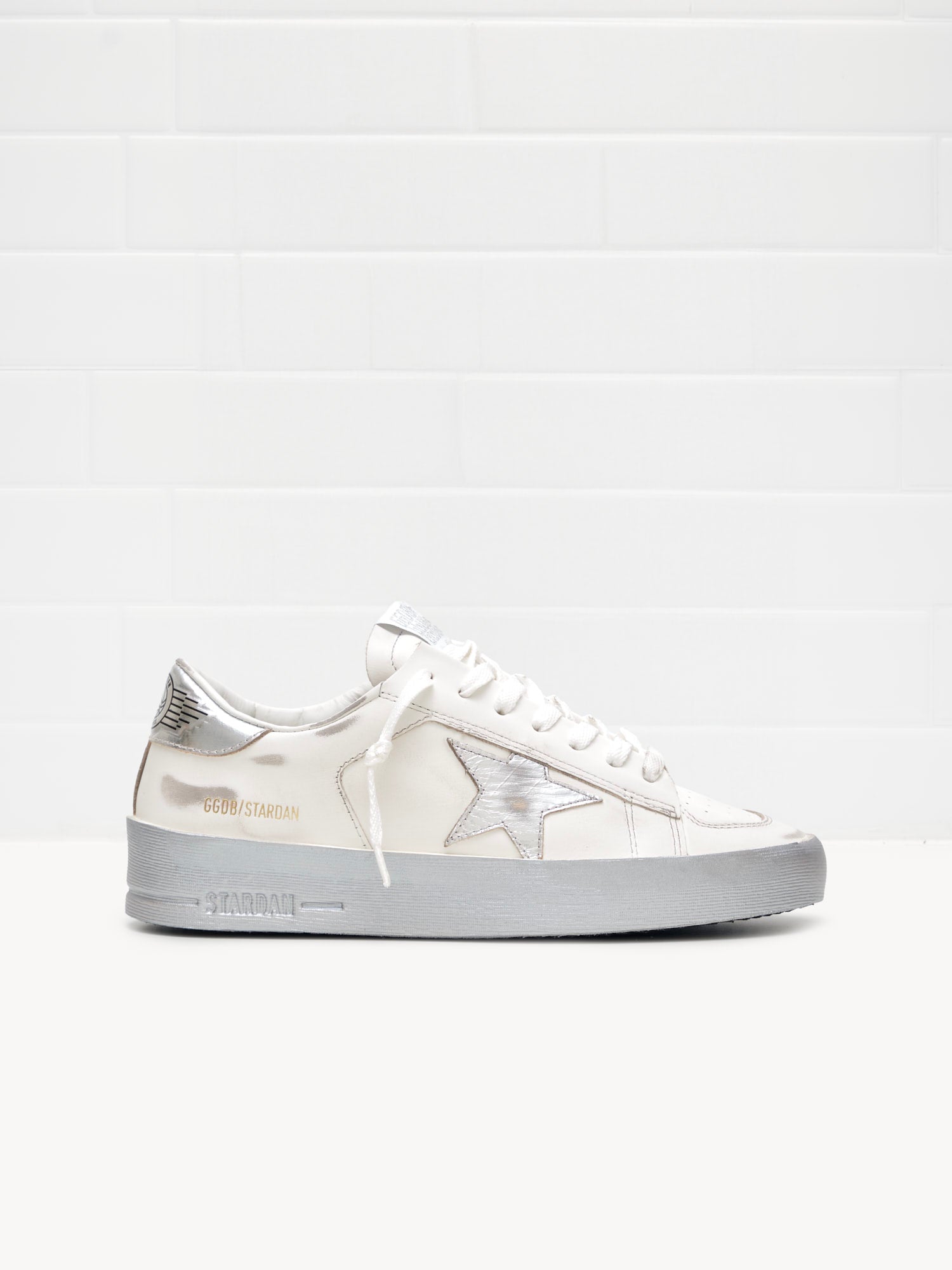 golden goose - Sneakers Stardan Woman Leather Laminated white/silver 