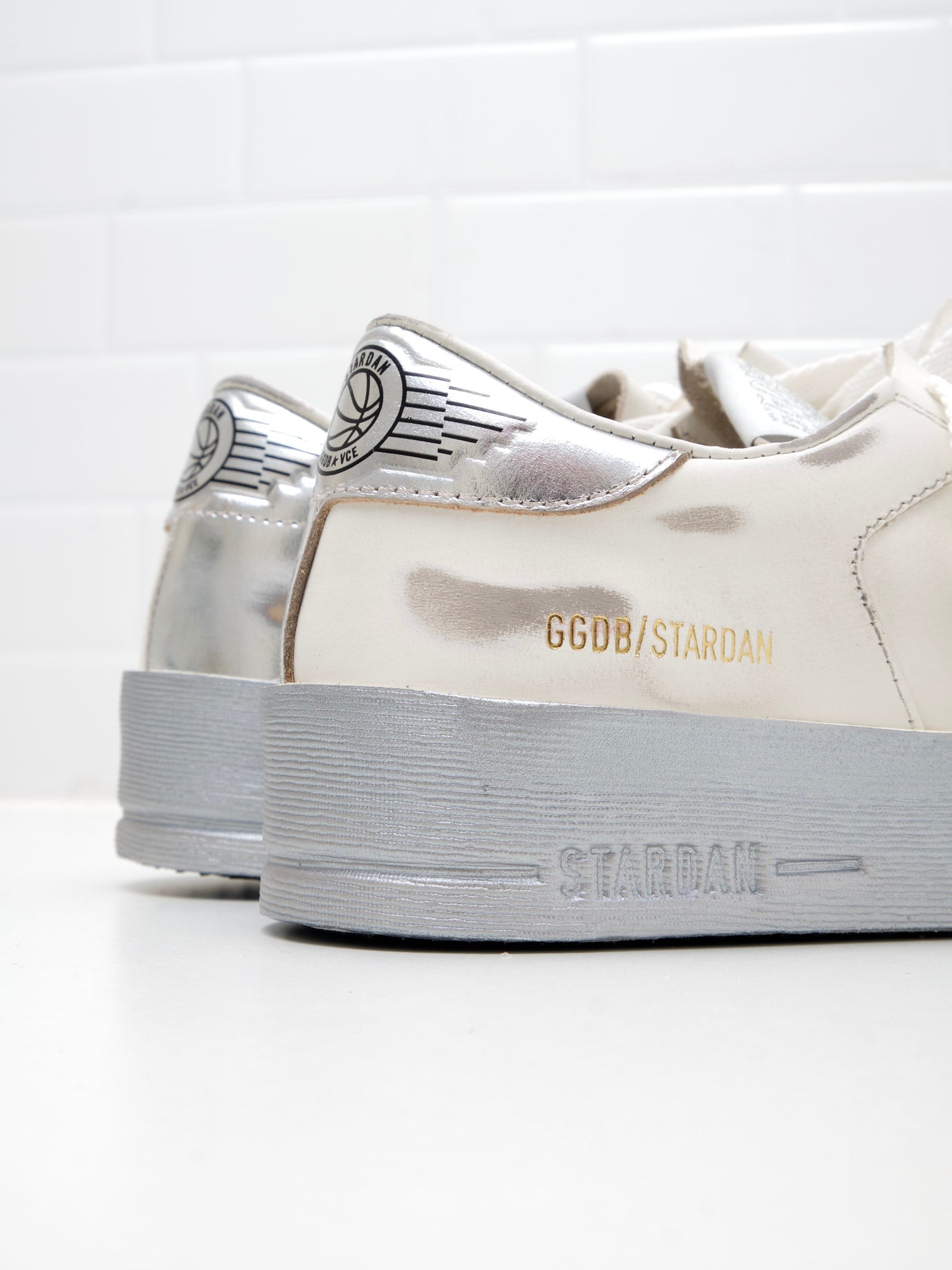 golden goose - Sneakers Stardan Woman Leather Laminated white/silver 