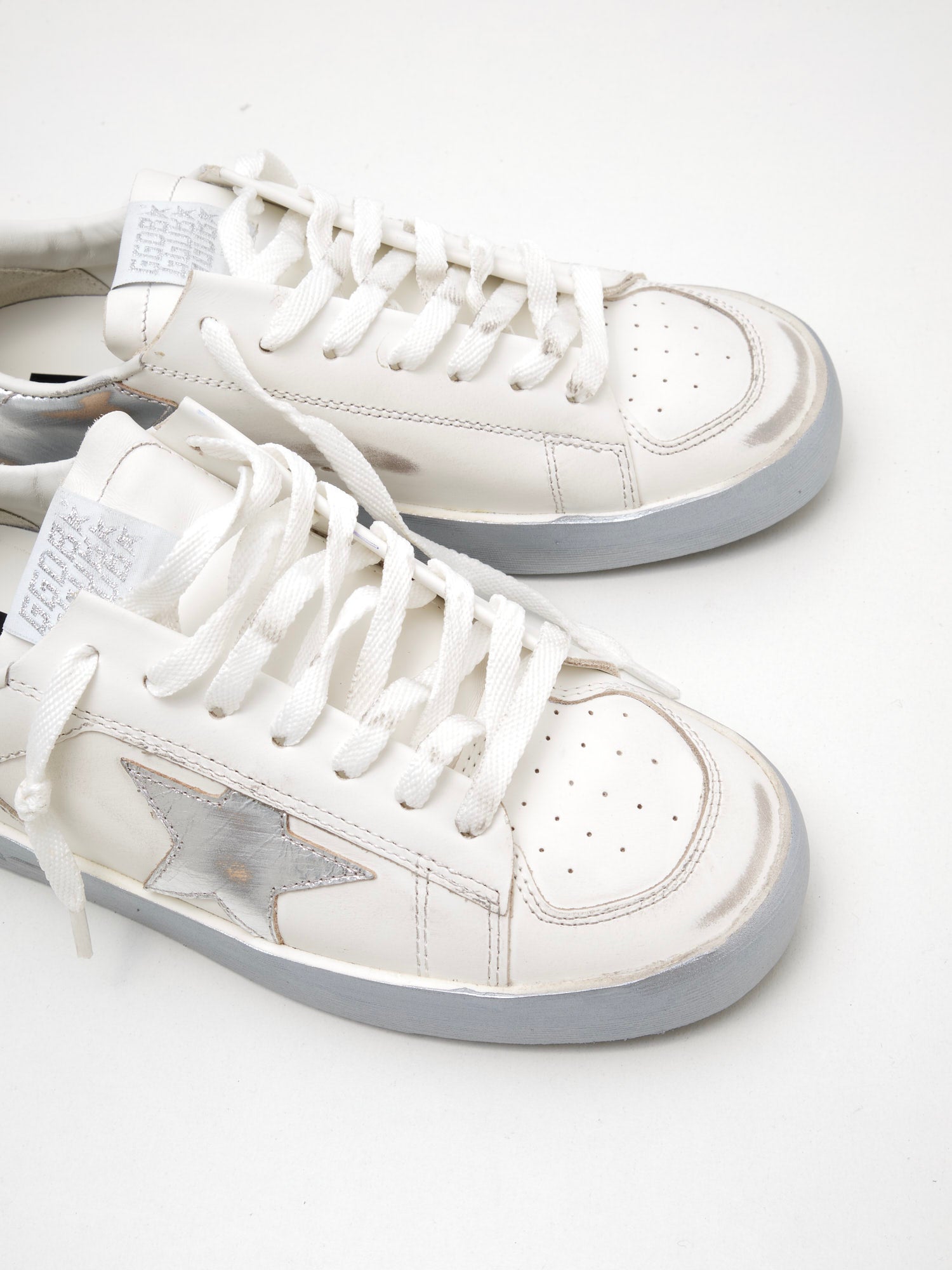 golden goose - Sneakers Stardan Woman Leather Laminated white/silver 