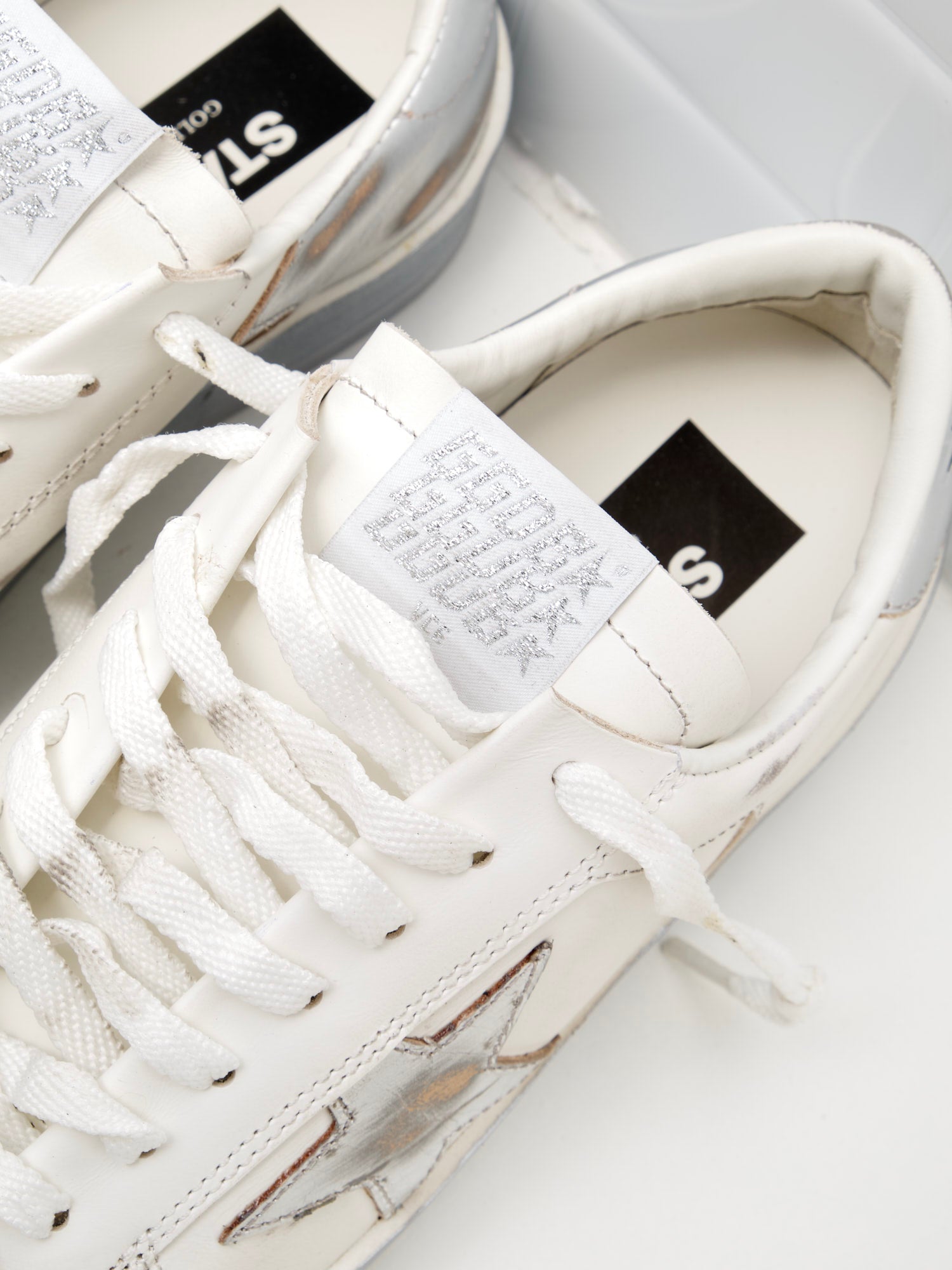 golden goose - Sneakers Stardan Woman Leather Laminated white/silver 