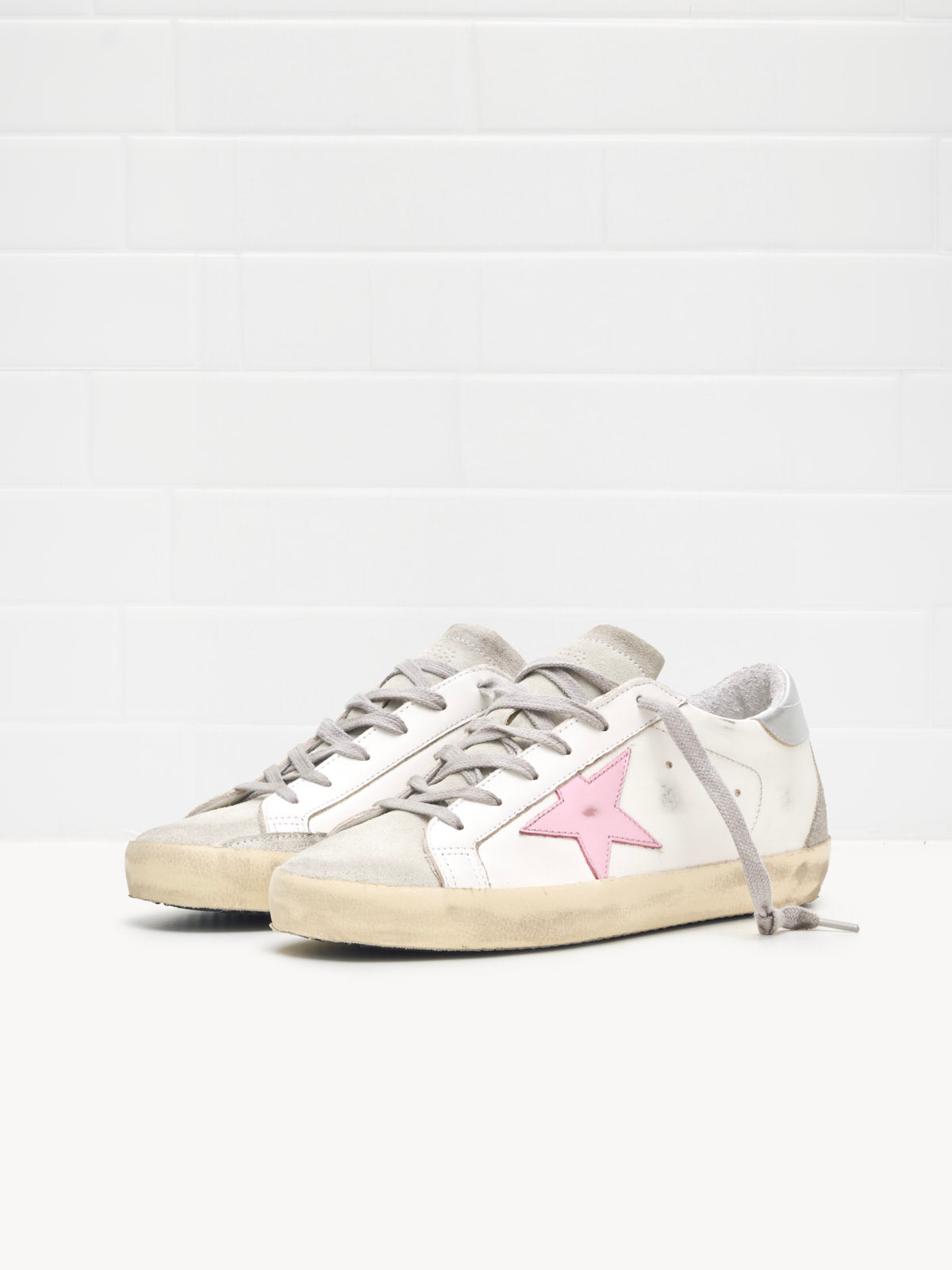 golden goose - Sneakers Super Star With Spur Woman white ice orchid silver 