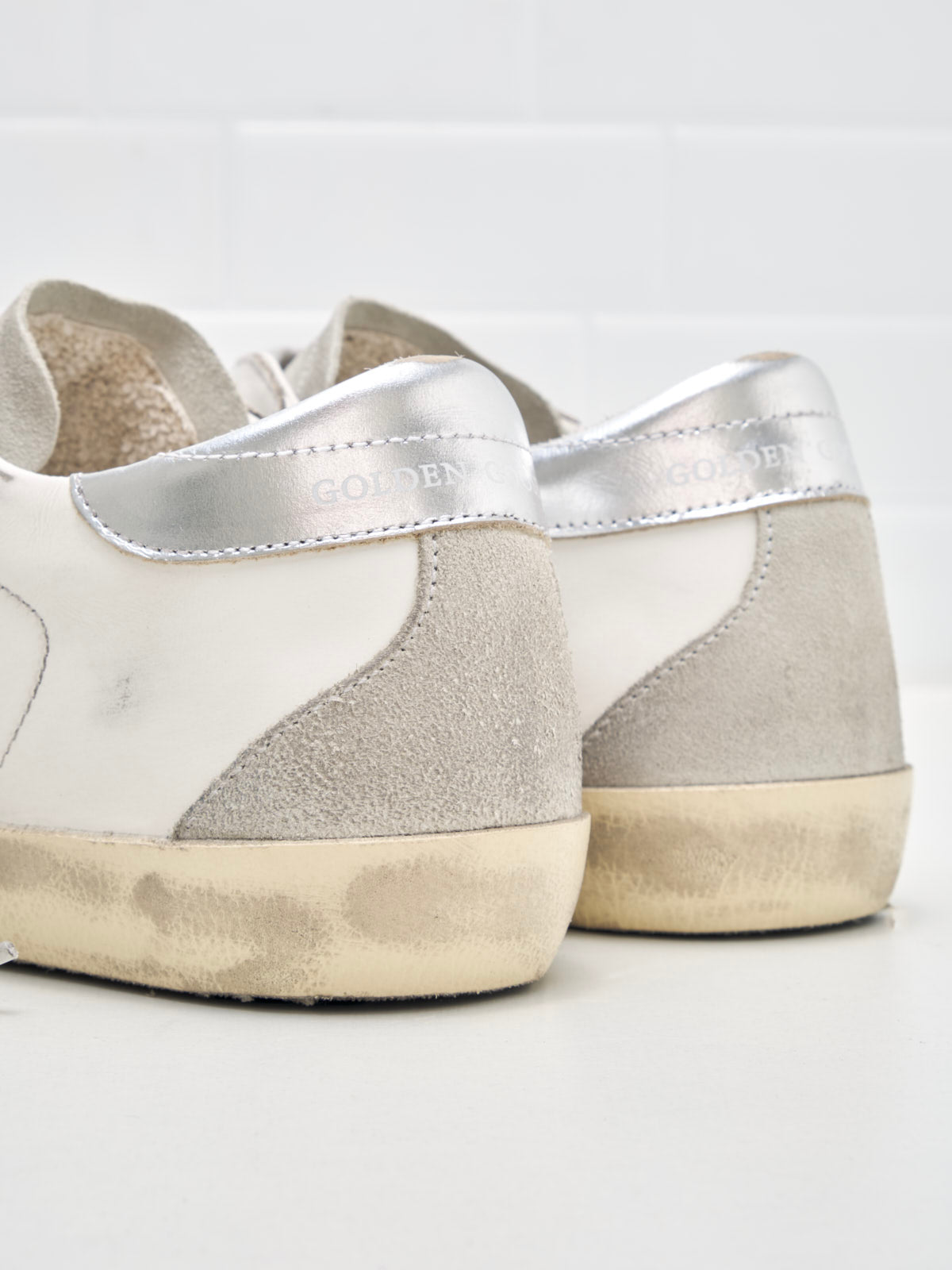 golden goose - Sneakers Super Star With Spur Woman white ice orchid silver 