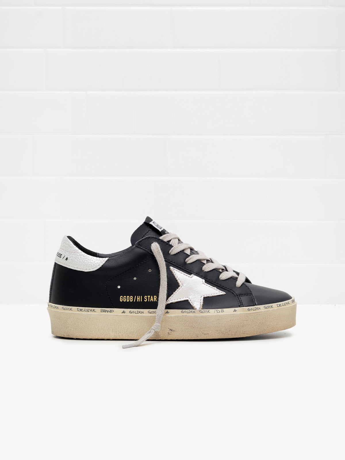 Golden goose hi star classic with list black/silver