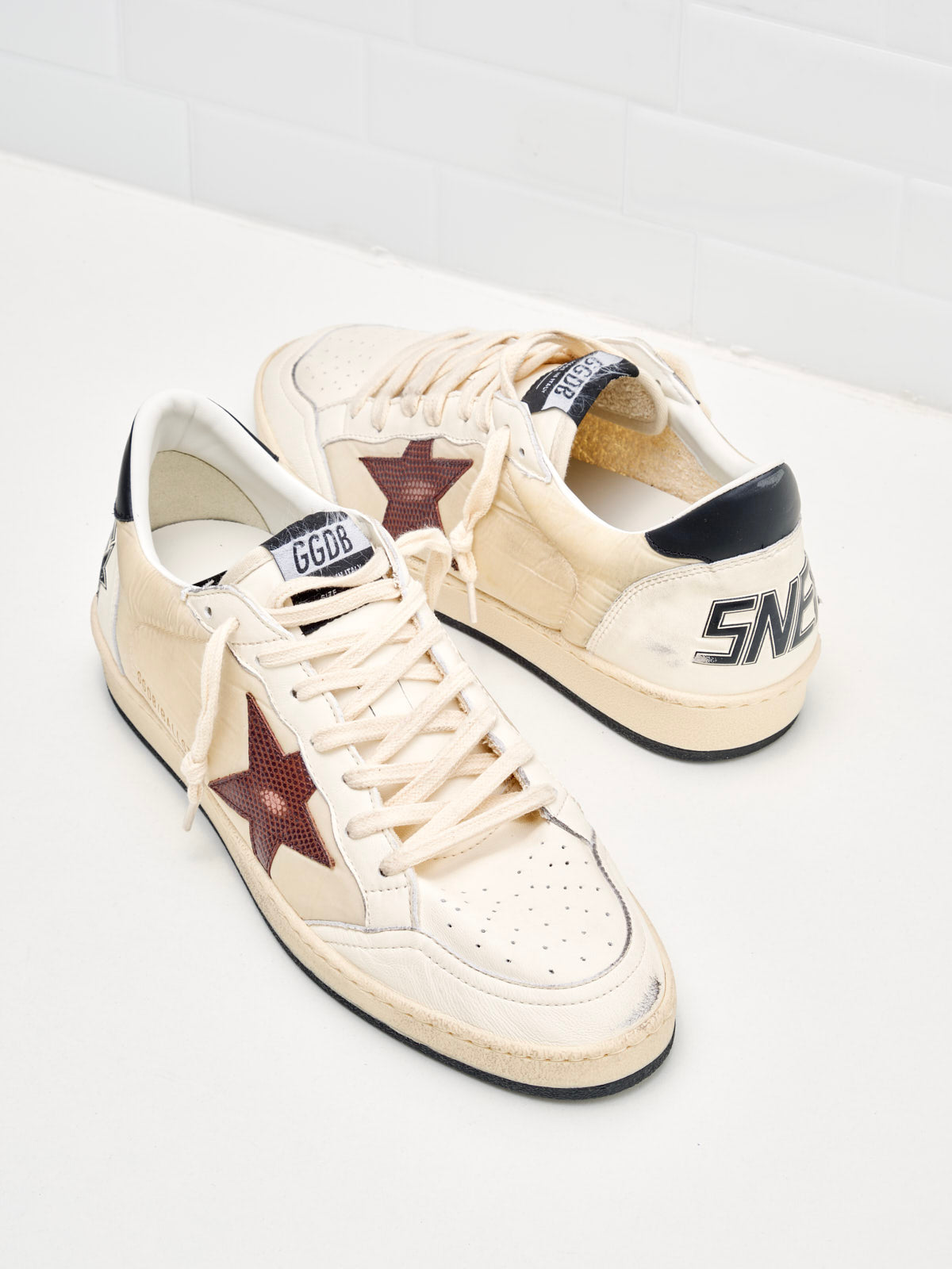 golden goose - Sneakers Ball Star Man white burgundy tejus 