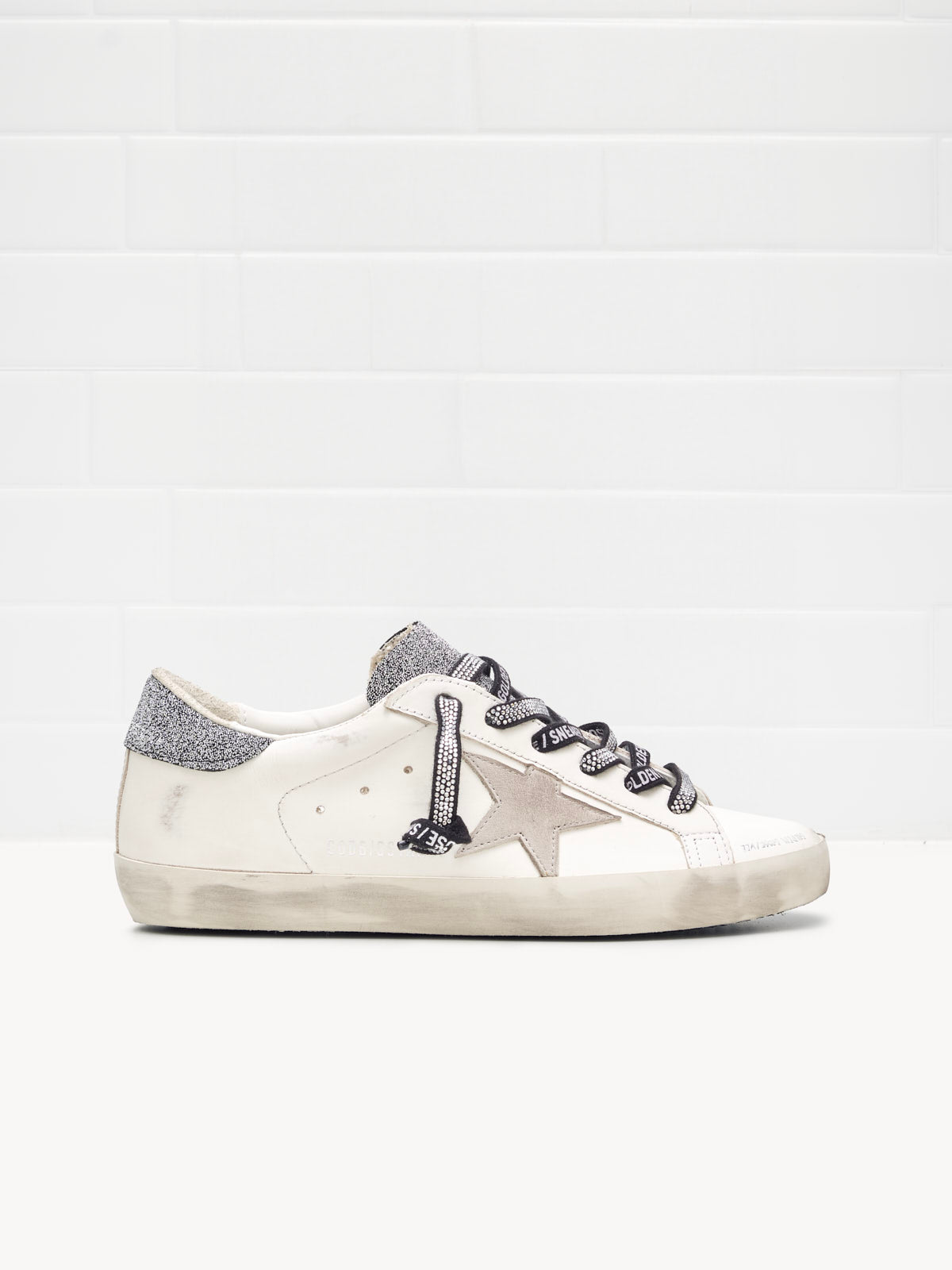 golden goose - Sneakers Super Star Woman white grey black crystal 
