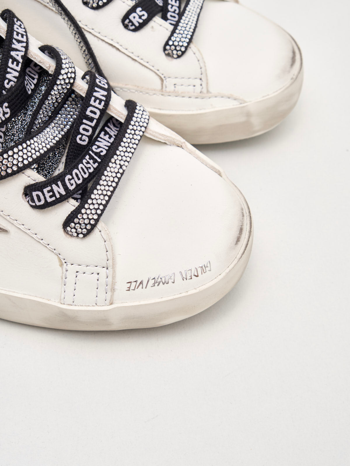 golden goose - Sneakers Super Star Woman white grey black crystal 