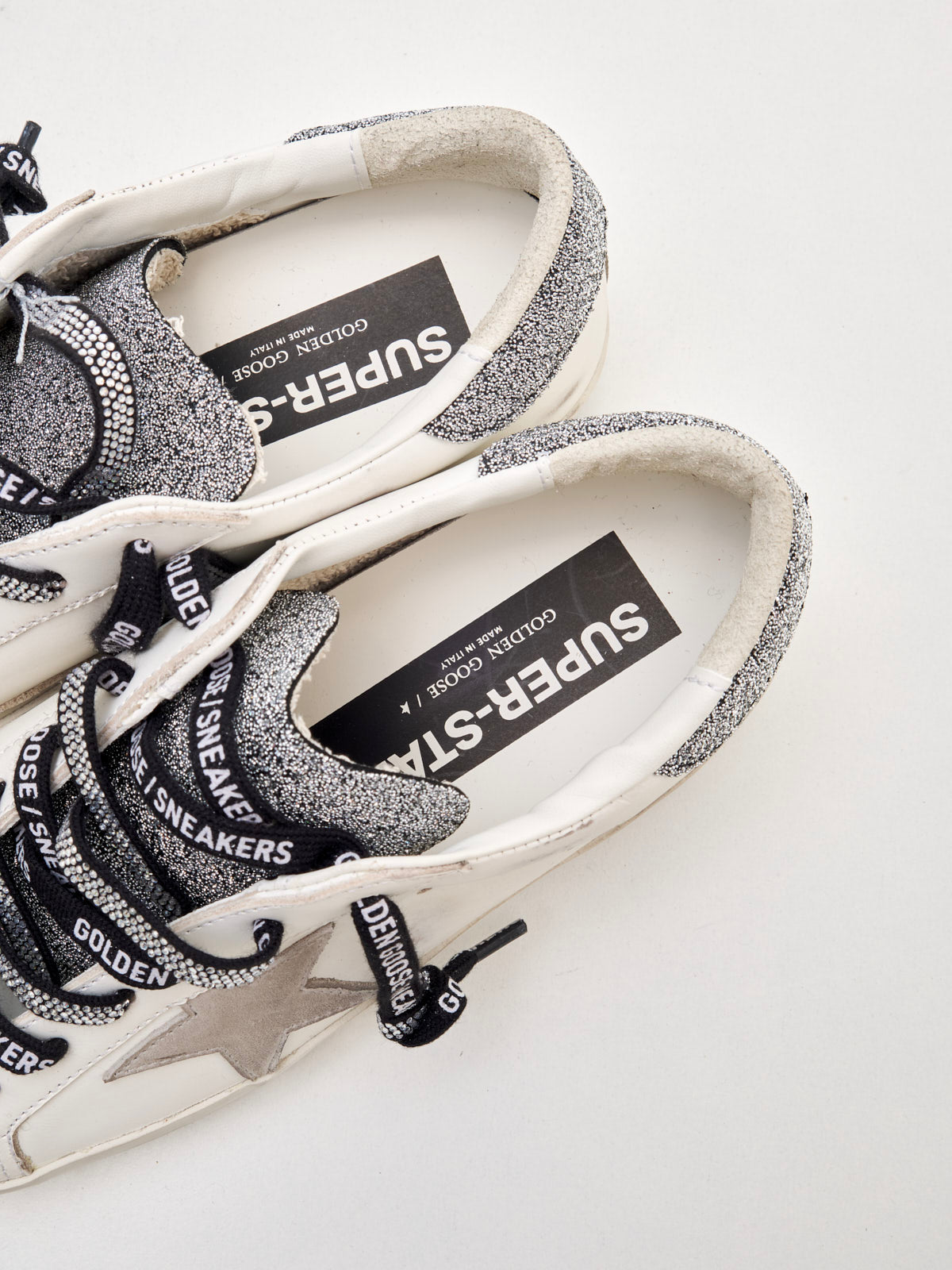 golden goose - Sneakers Super Star Woman white grey black crystal 