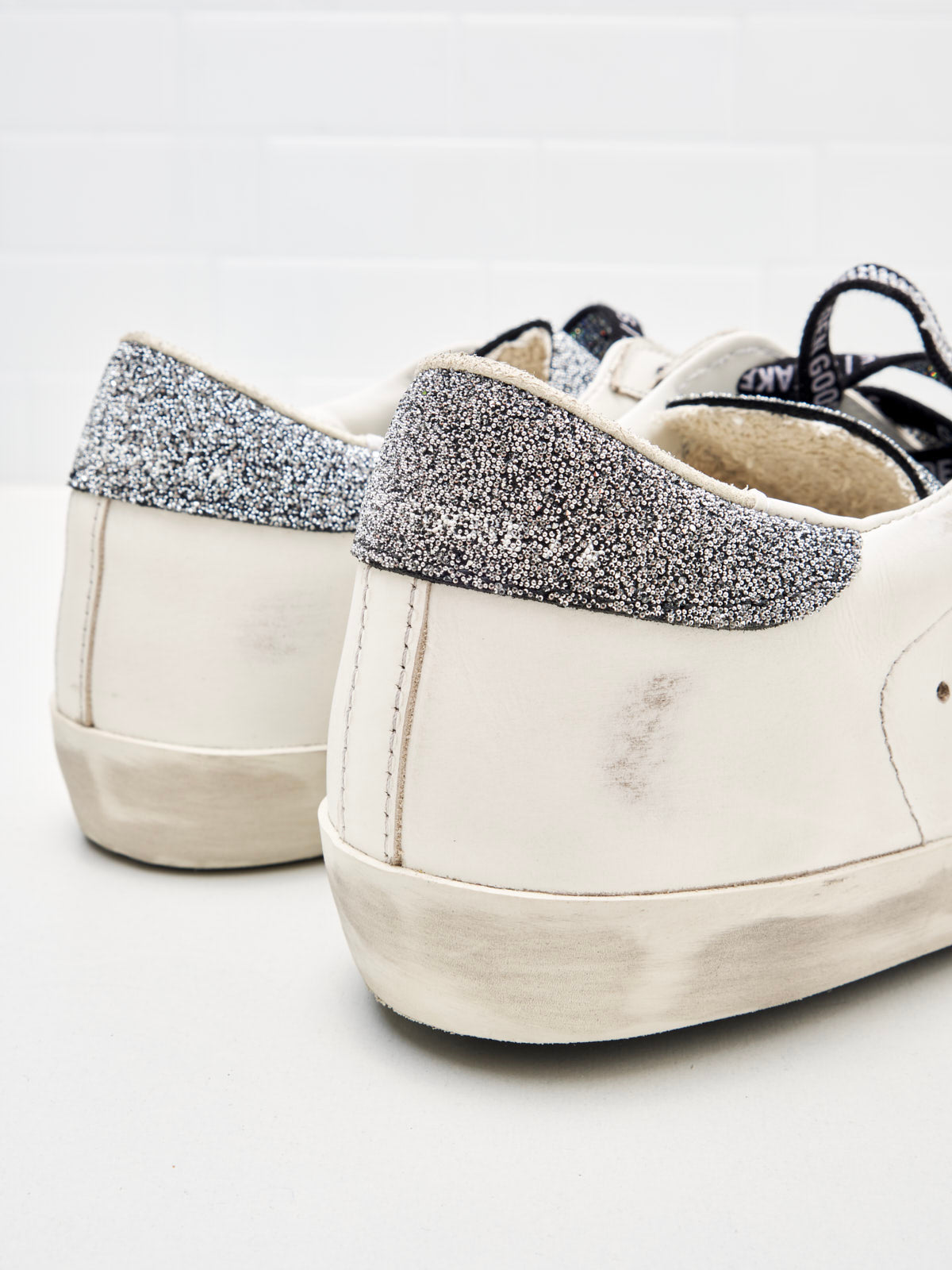 golden goose - Sneakers Super Star Woman white grey black crystal 