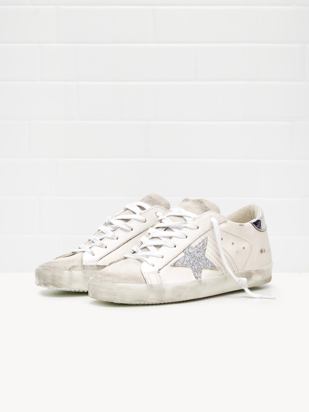 golden goose - Sneakers Super Star Woman white silver 
