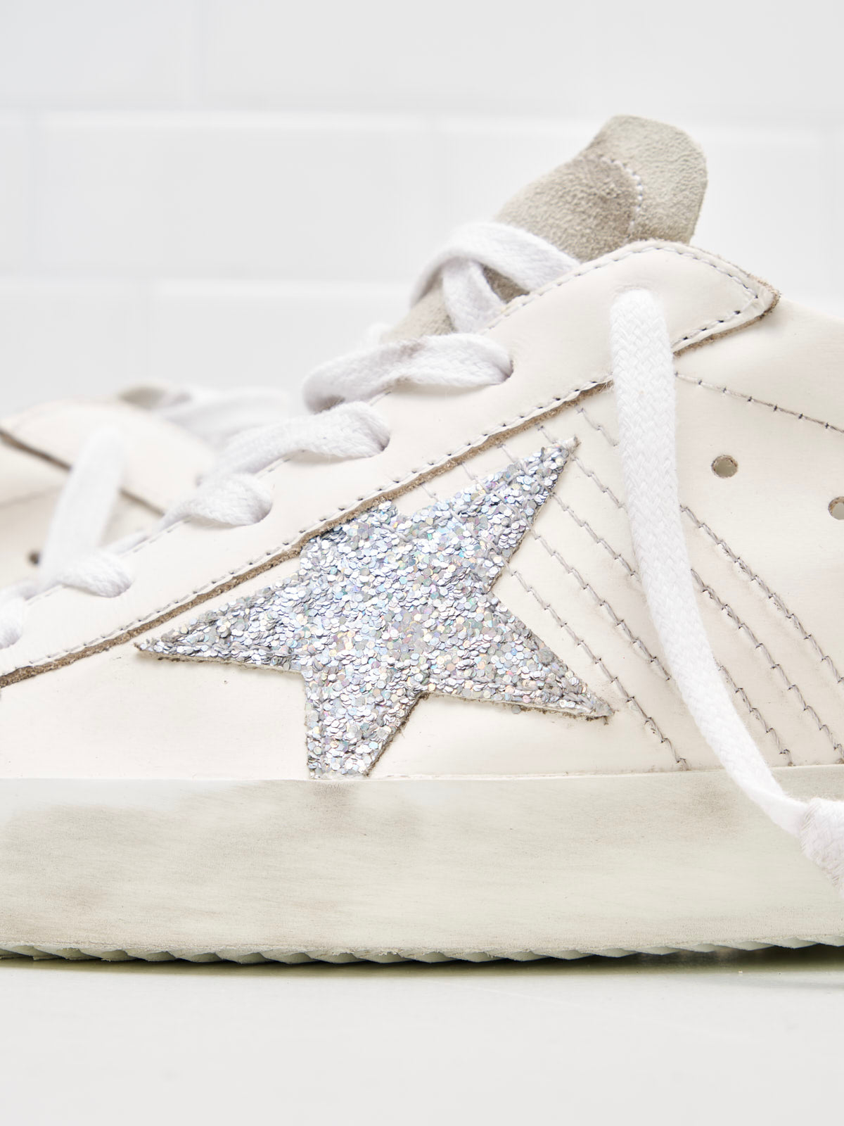 golden goose - Sneakers Super Star Woman white silver 