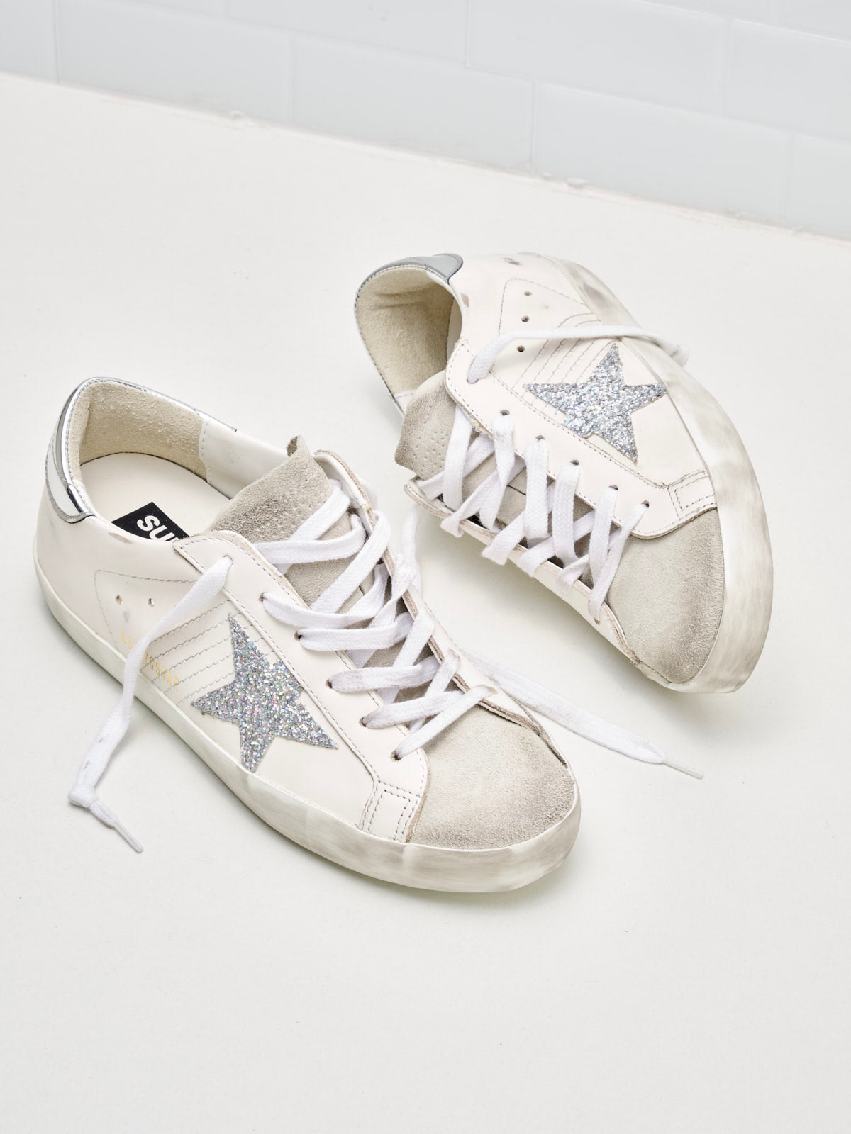 golden goose - Sneakers Super Star Woman white silver 