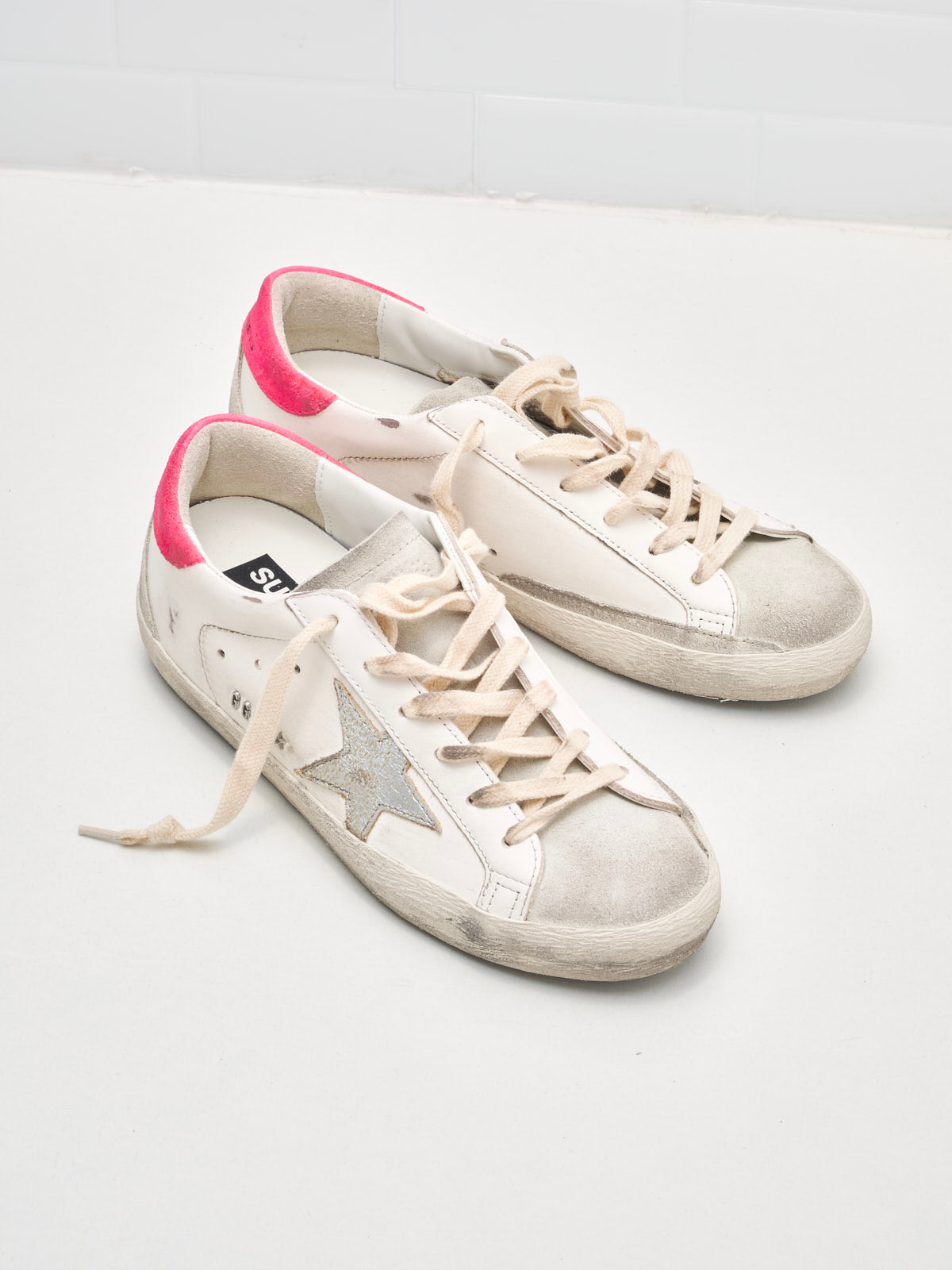 golden goose - Sneakers Super Star Woman white ice silver fucsia 