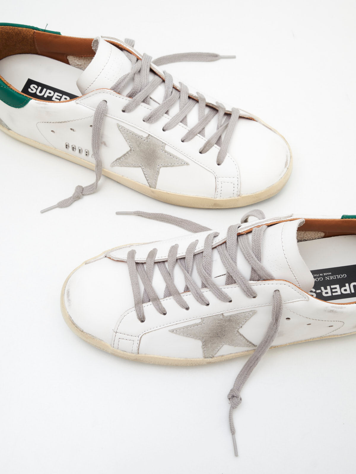 Sneakers Super Star Man white ice green