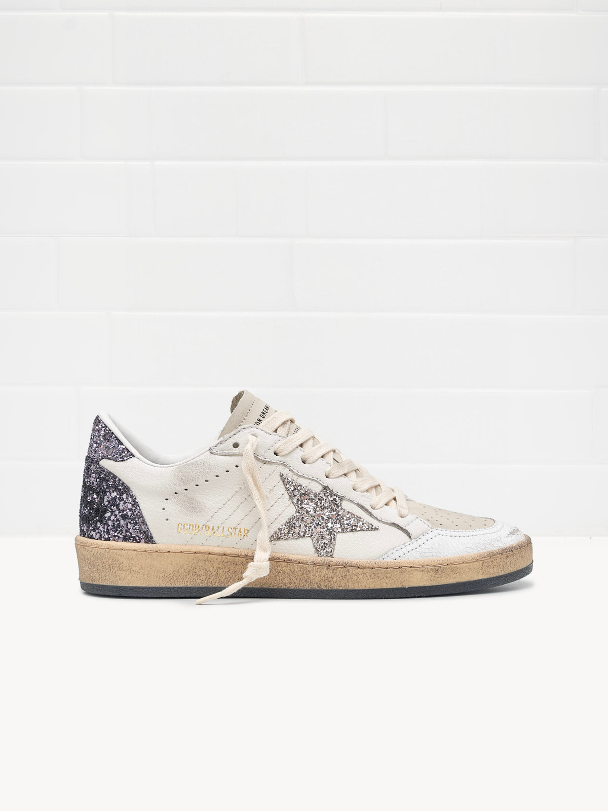 Golden Goose Ball Star Woman white cinder antracite