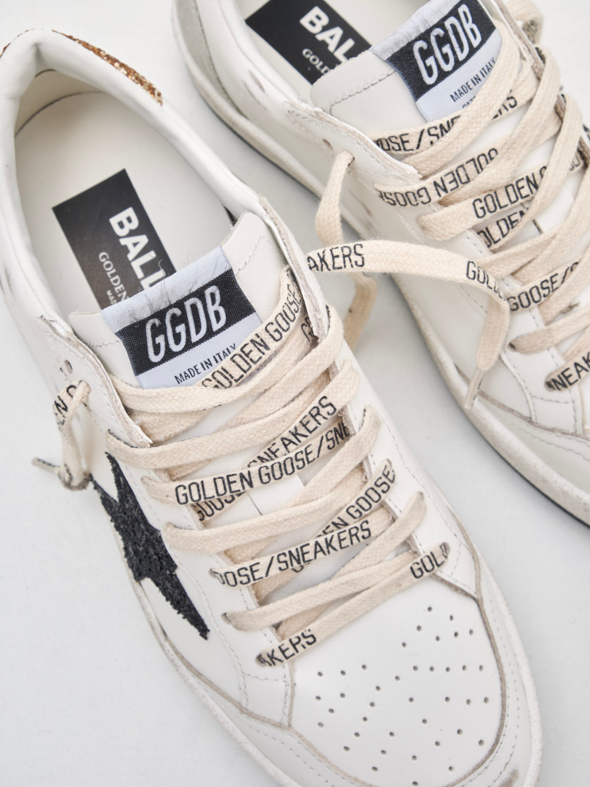 golden goose - Sneakers Ball Star Woman white black gold ice 