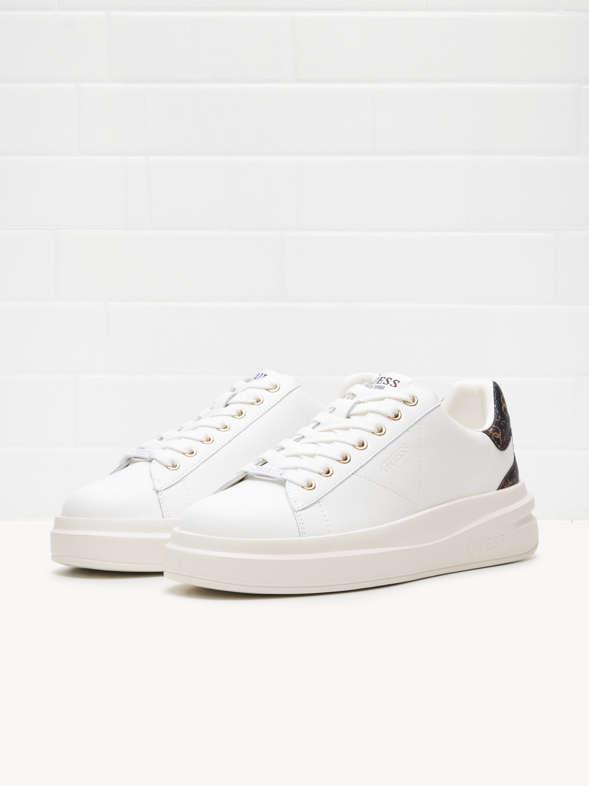 Guess - Sneakers Elbina white brown 