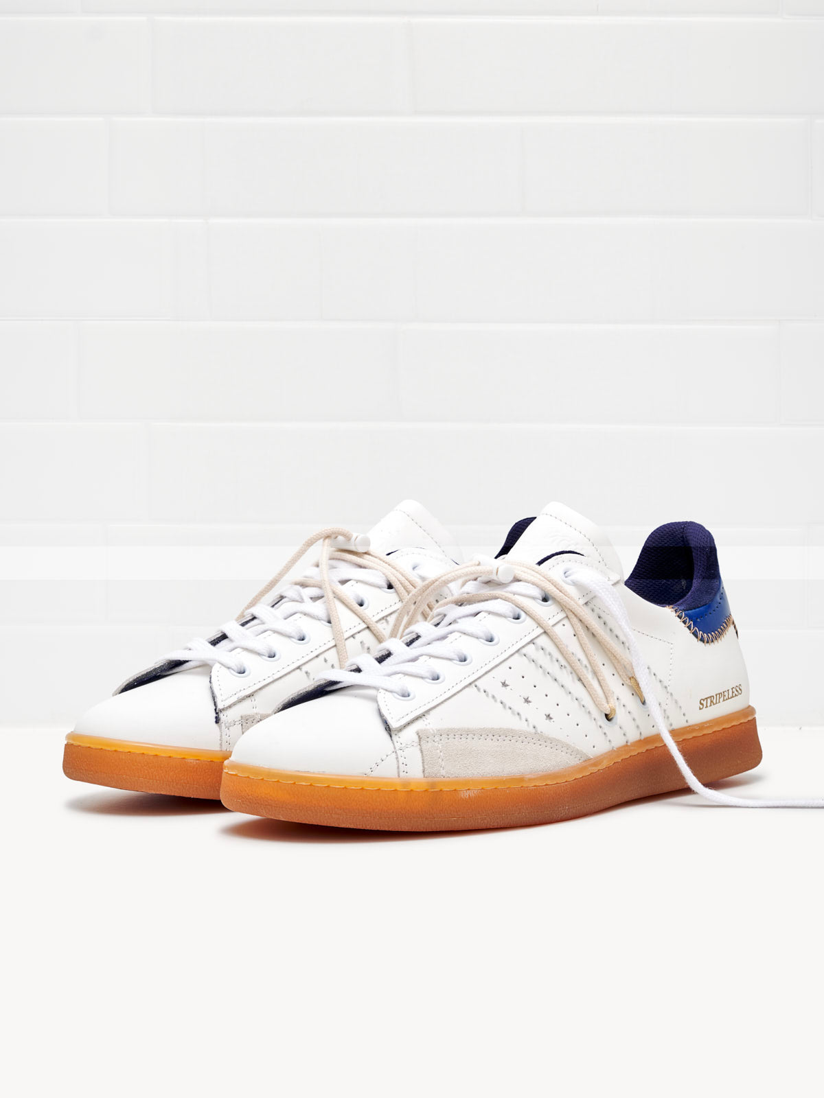 Hidn-Ander - Sneakers Stripeless Low Man Ultimate Dual white blue 