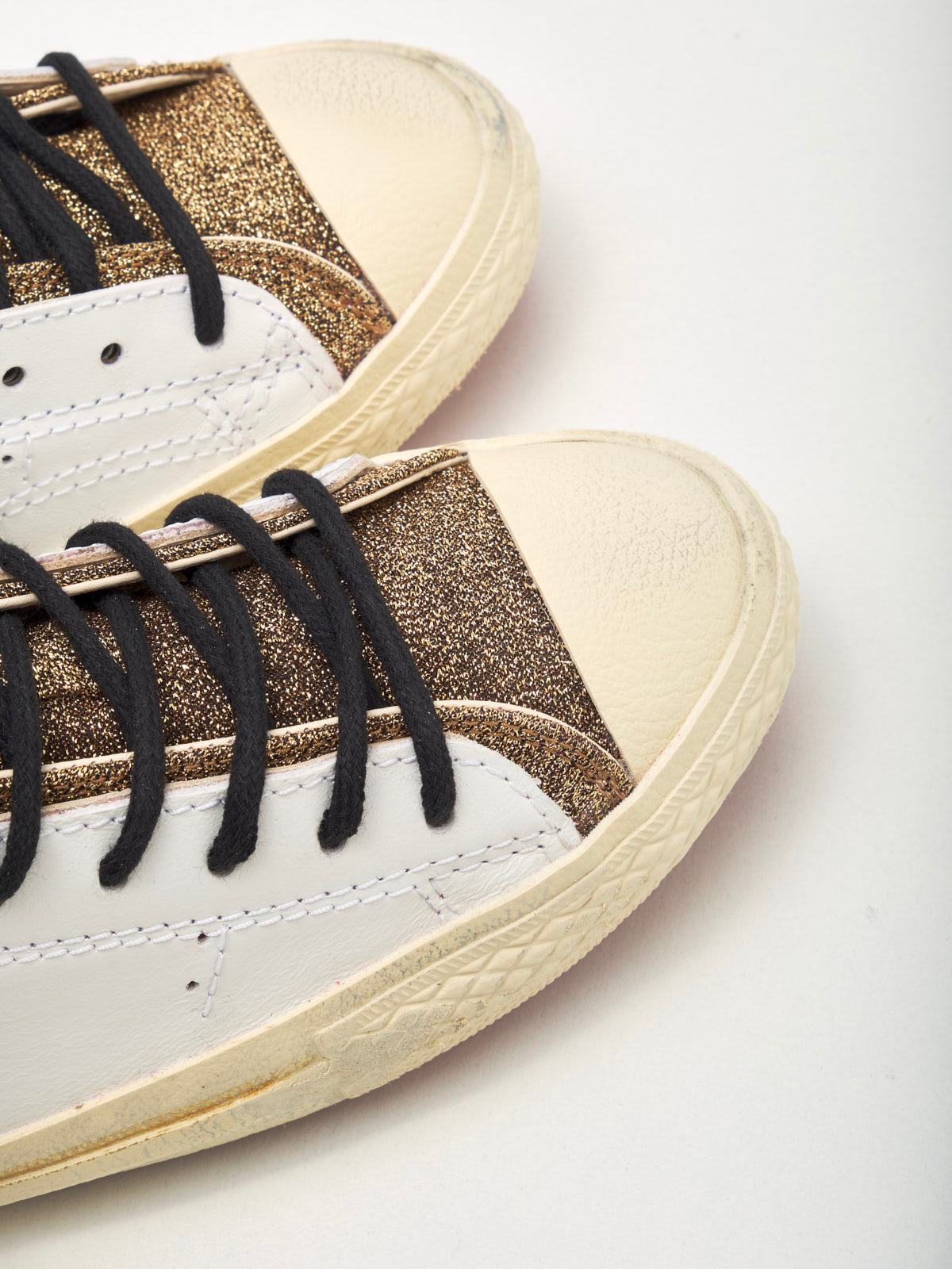 Hidn-Ander - Sneakers Starless Low Woman white gold lamè 