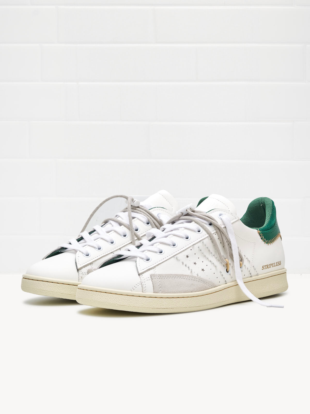 Hidn-Ander - Sneakers Stripeless Low Man Ultimate Dual white green 