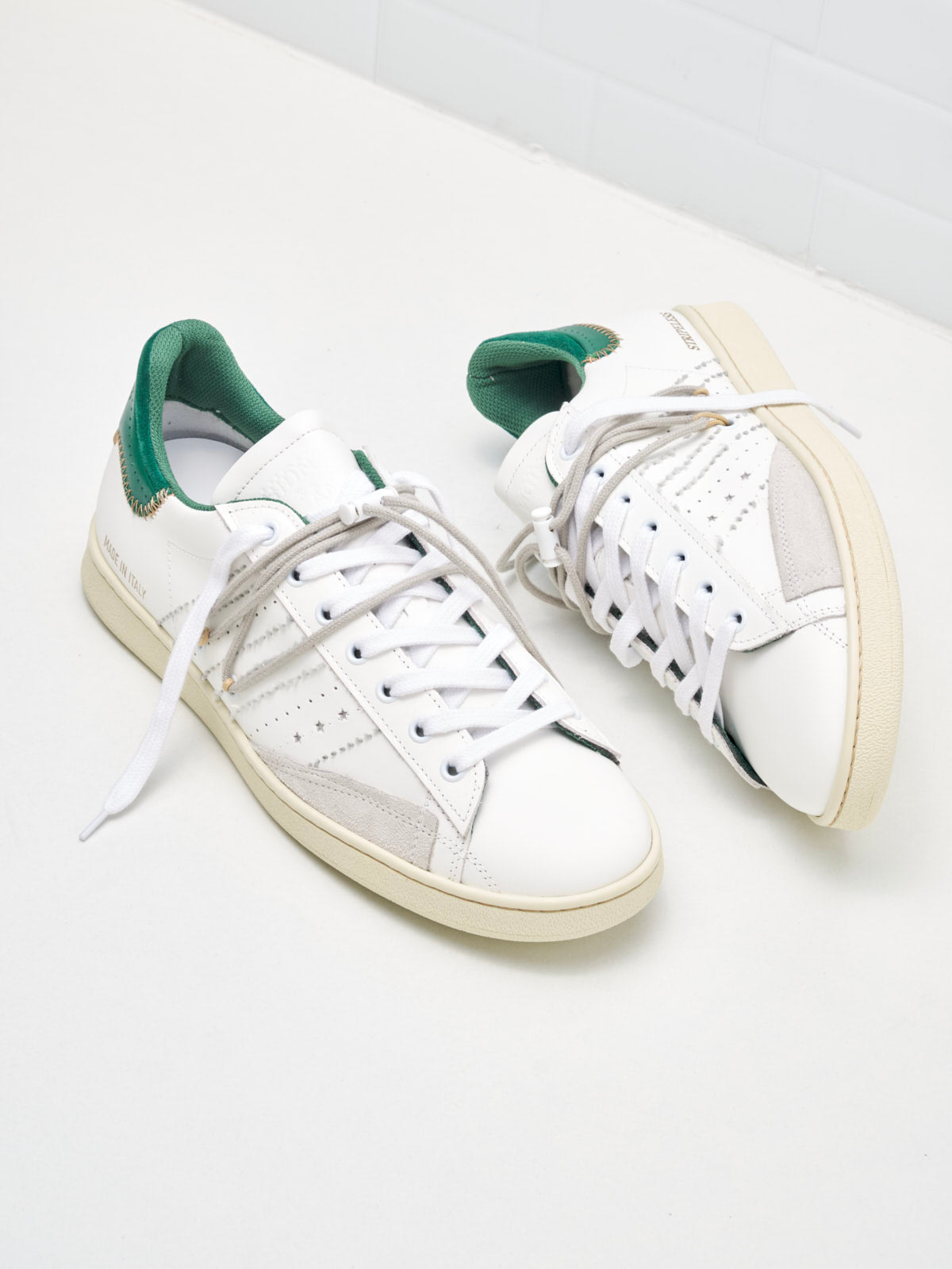 Hidn-Ander - Sneakers Stripeless Low Man Ultimate Dual white green 