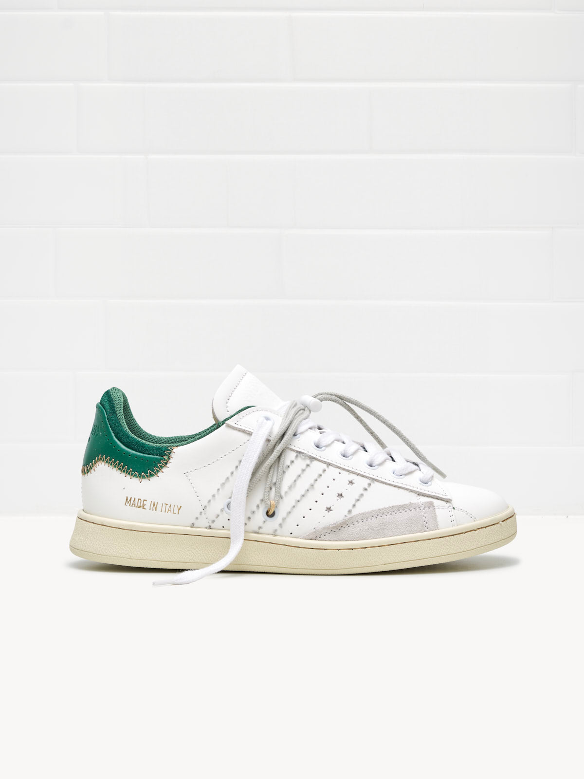 Hidn-Ander - Sneakers Stripeless Low Woman Ultimate Dual white green 