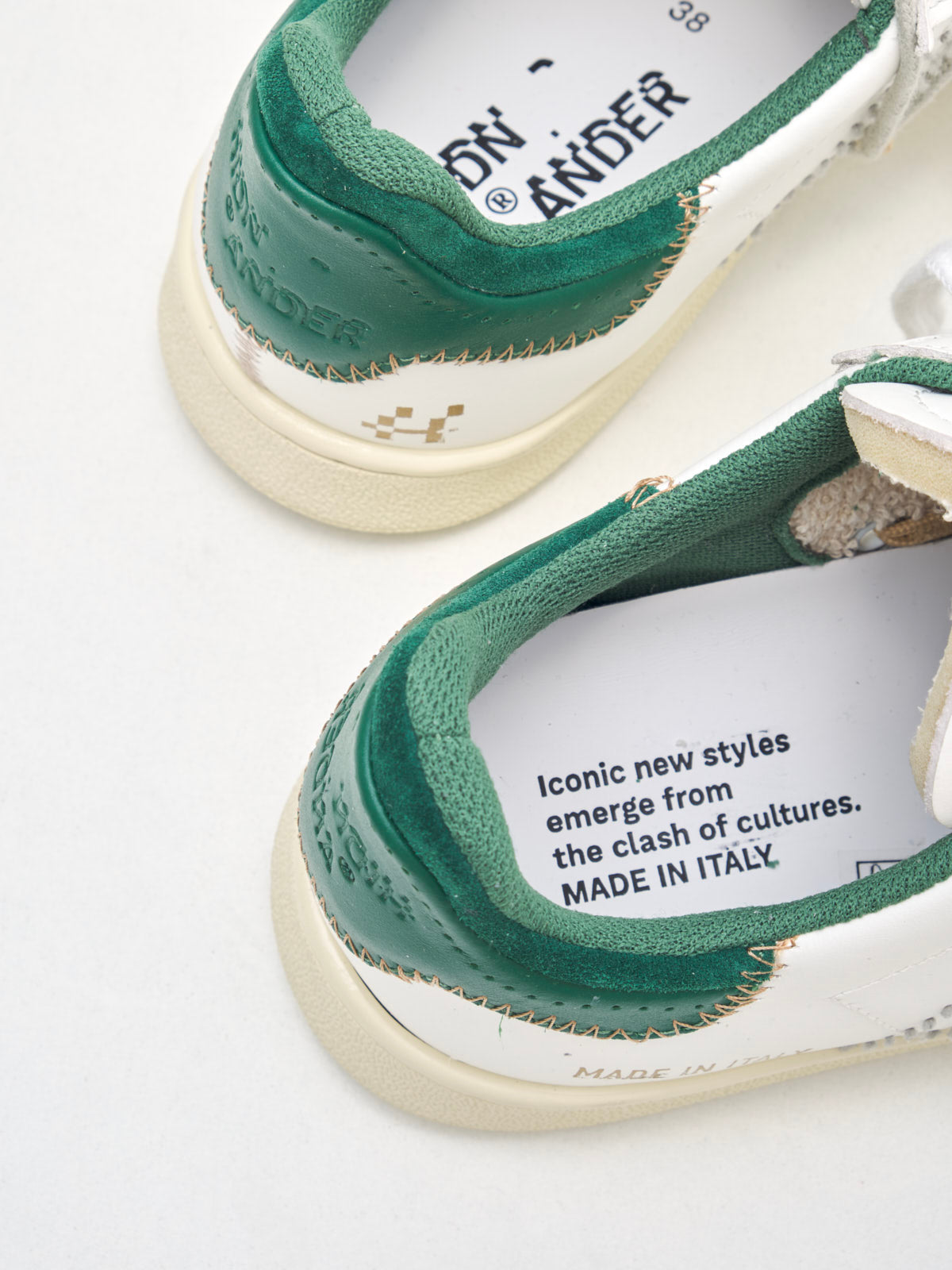 Hidn-Ander - Sneakers Stripeless Low Woman Ultimate Dual white green 