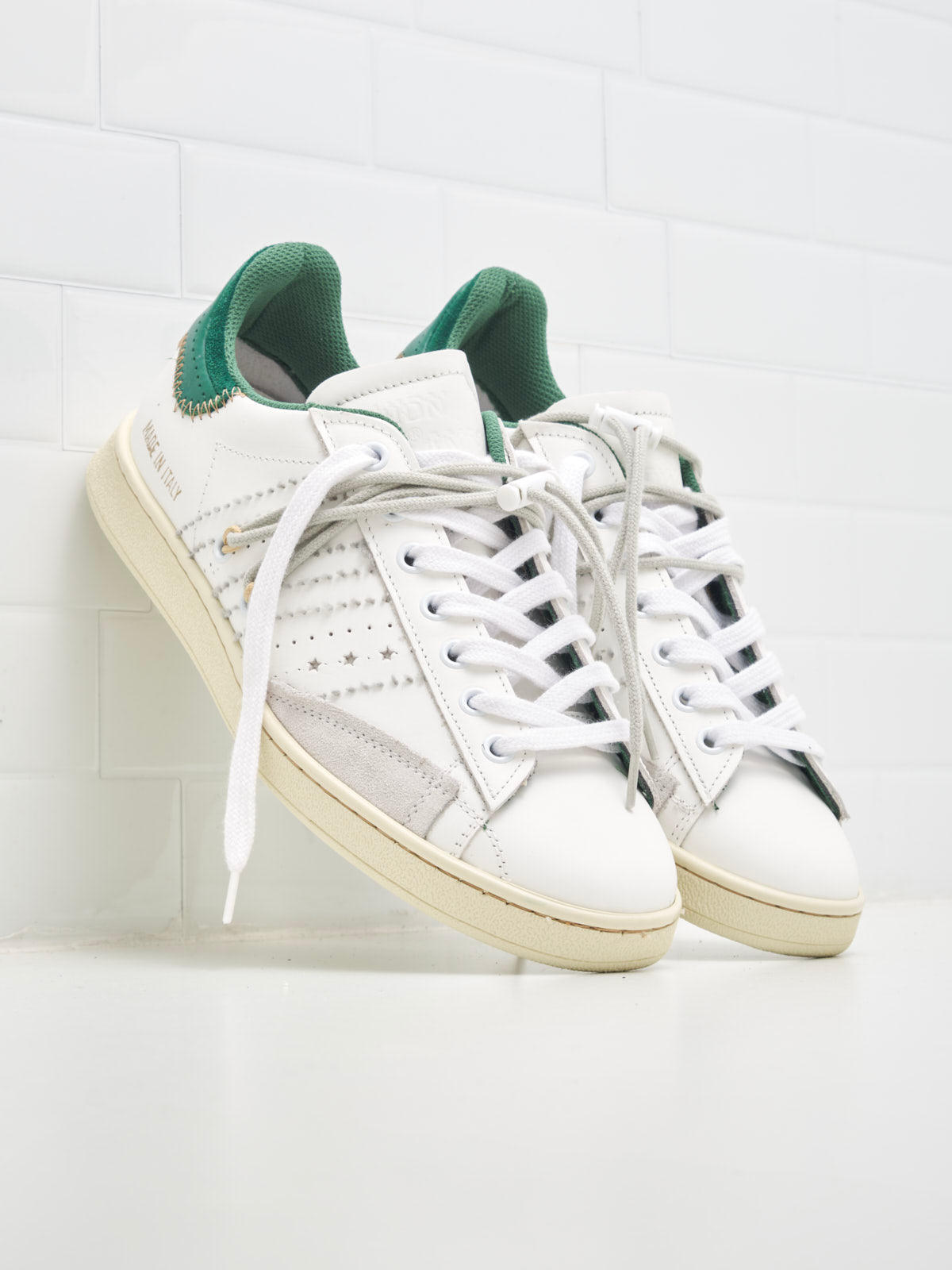 Hidn-Ander - Sneakers Stripeless Low Woman Ultimate Dual white green 
