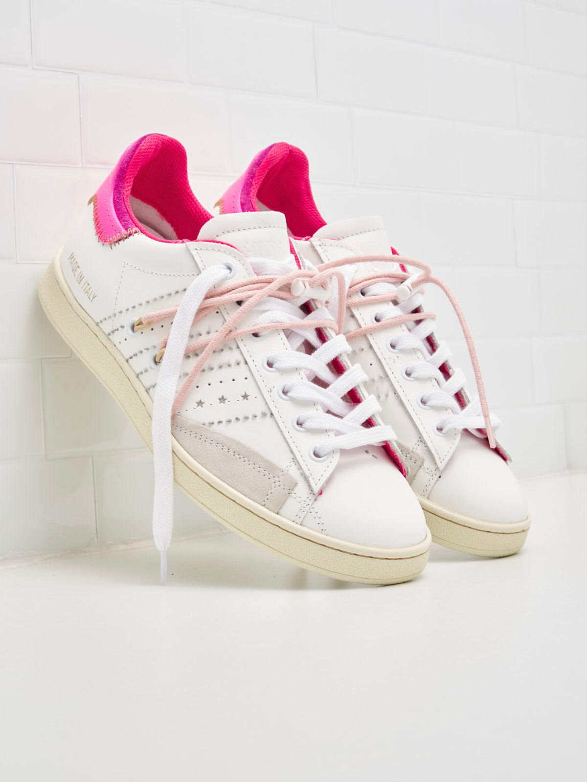 Hidn-Ander - Sneakers Stripeless Low Woman Ultimate Dual white neon barbie 