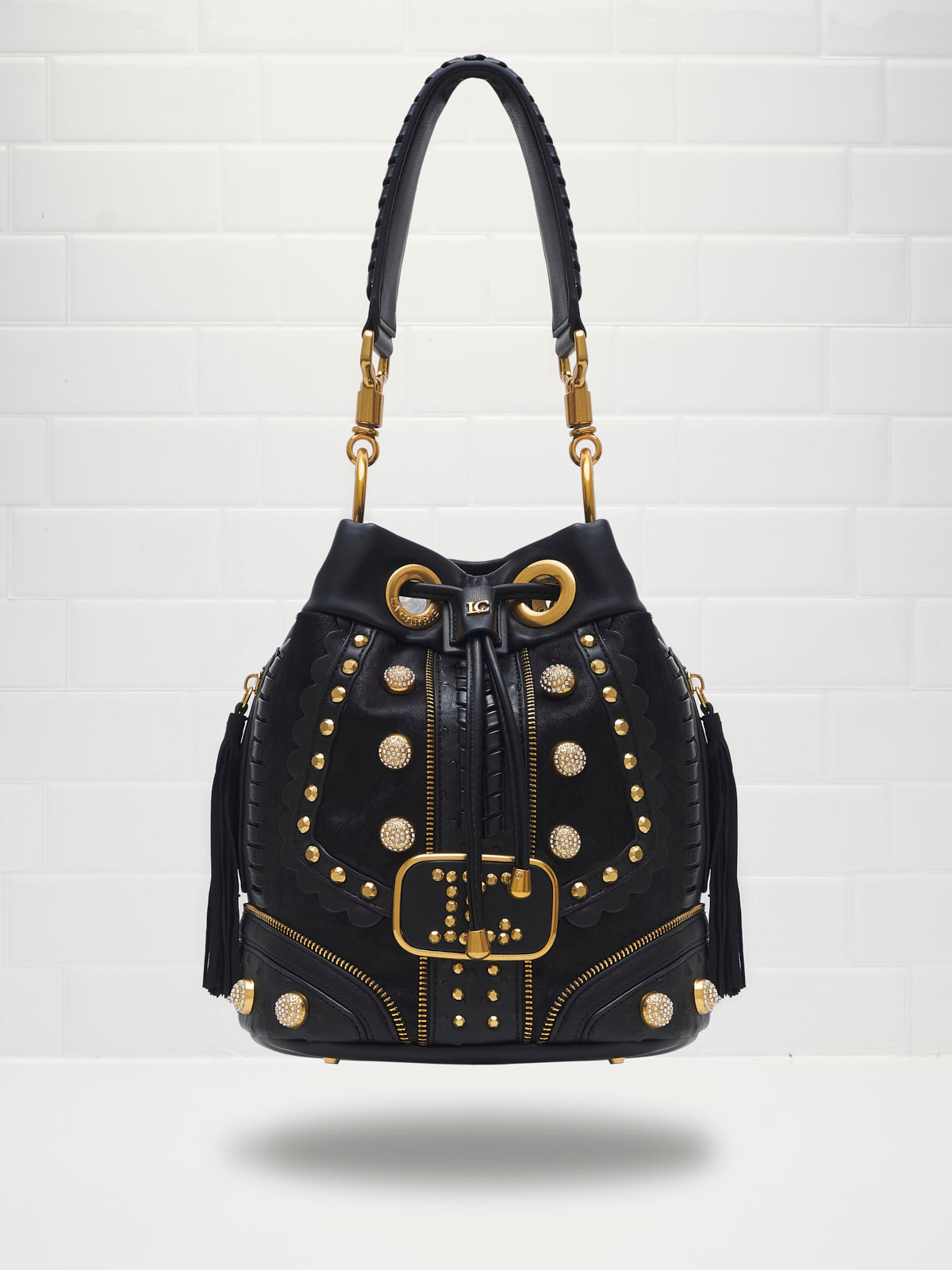 La Carrie Borsa a Mano Ficus Black