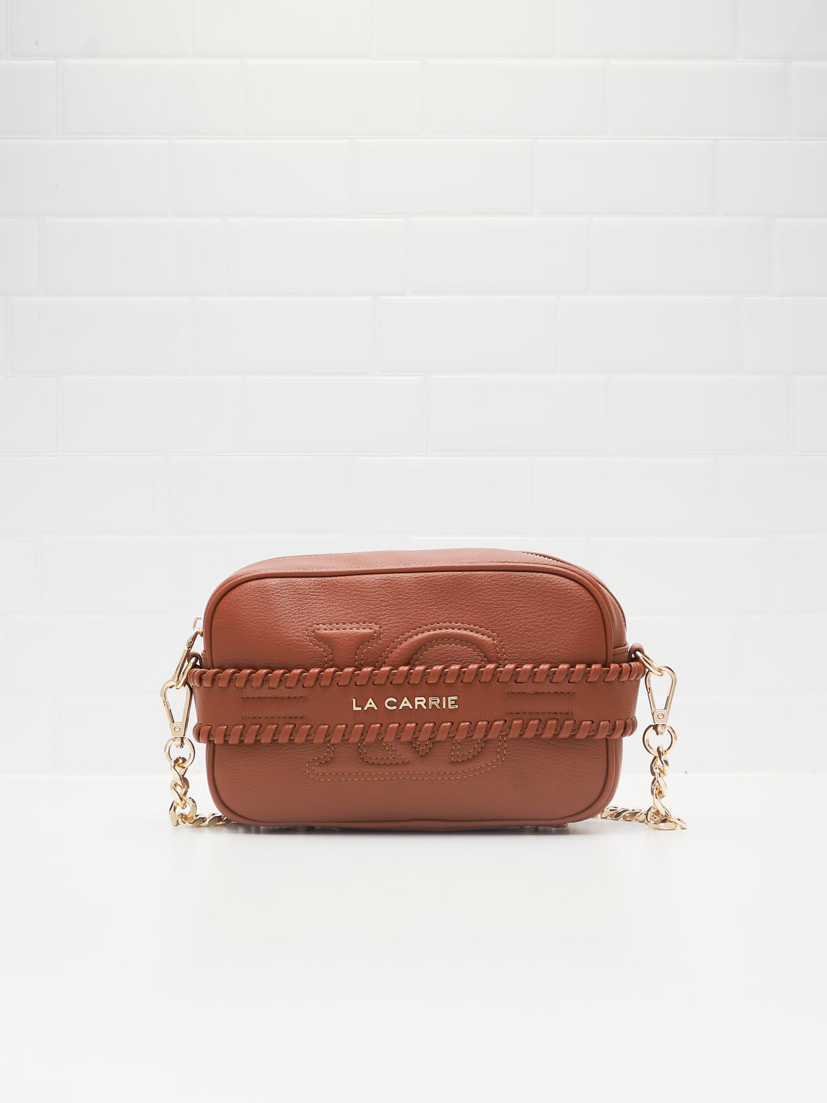 La Carrie Borsa a Spalla Logo cuoio