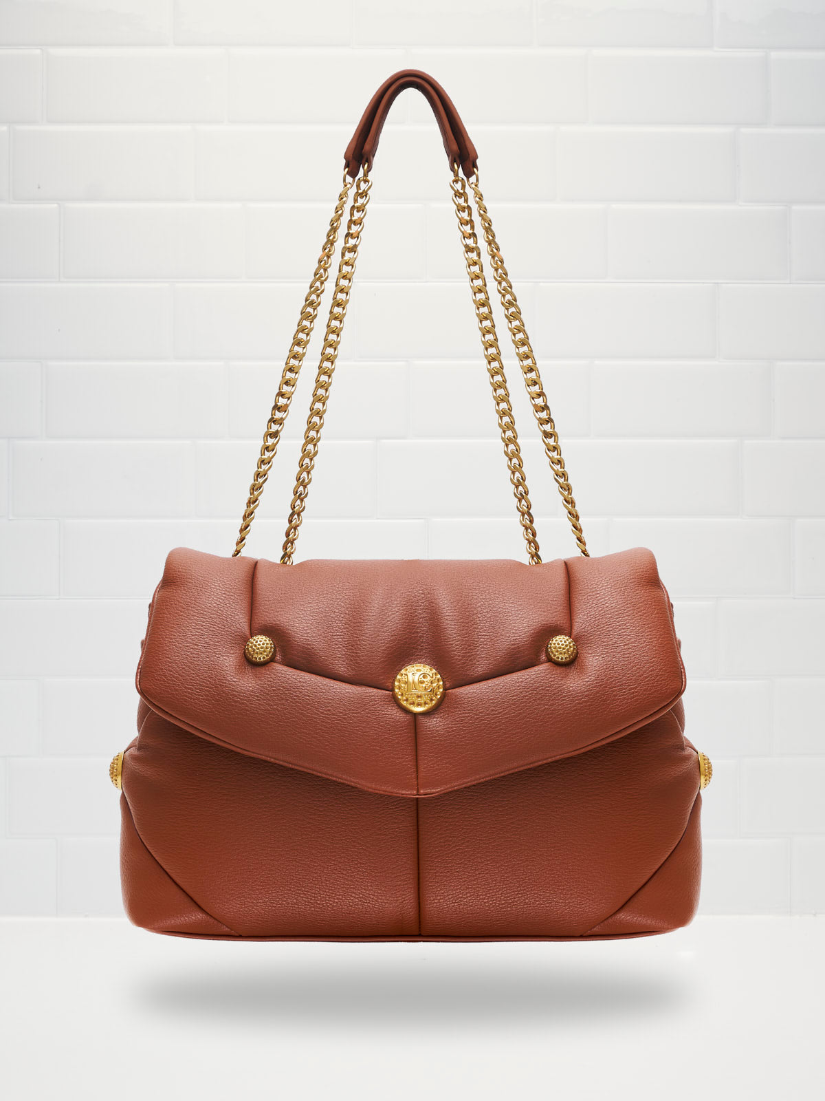Bombè Leather Shoulder Bag 