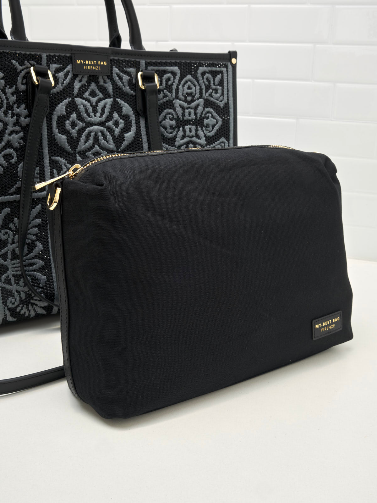 My Best Bag Firenze - Borsa Shopping Atena ossidiana grey 39cm 